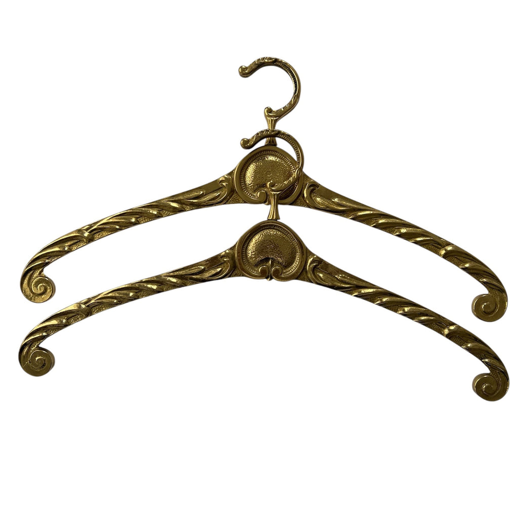 Vintage Pair of Brass Ornate Brass Clothes Hangers.