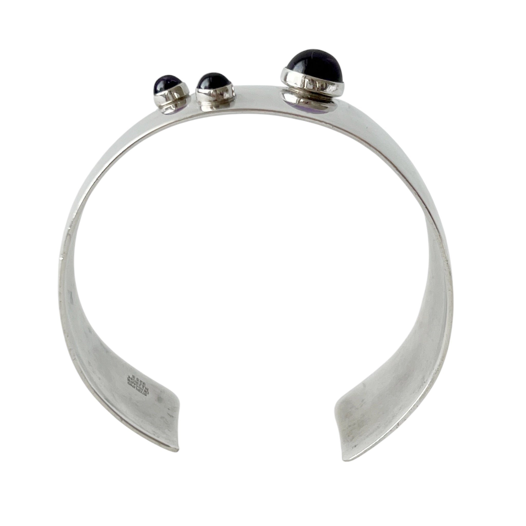 Niels Erik From Scandinavian Sterling Silver Amethyst Cuff Bracelet
