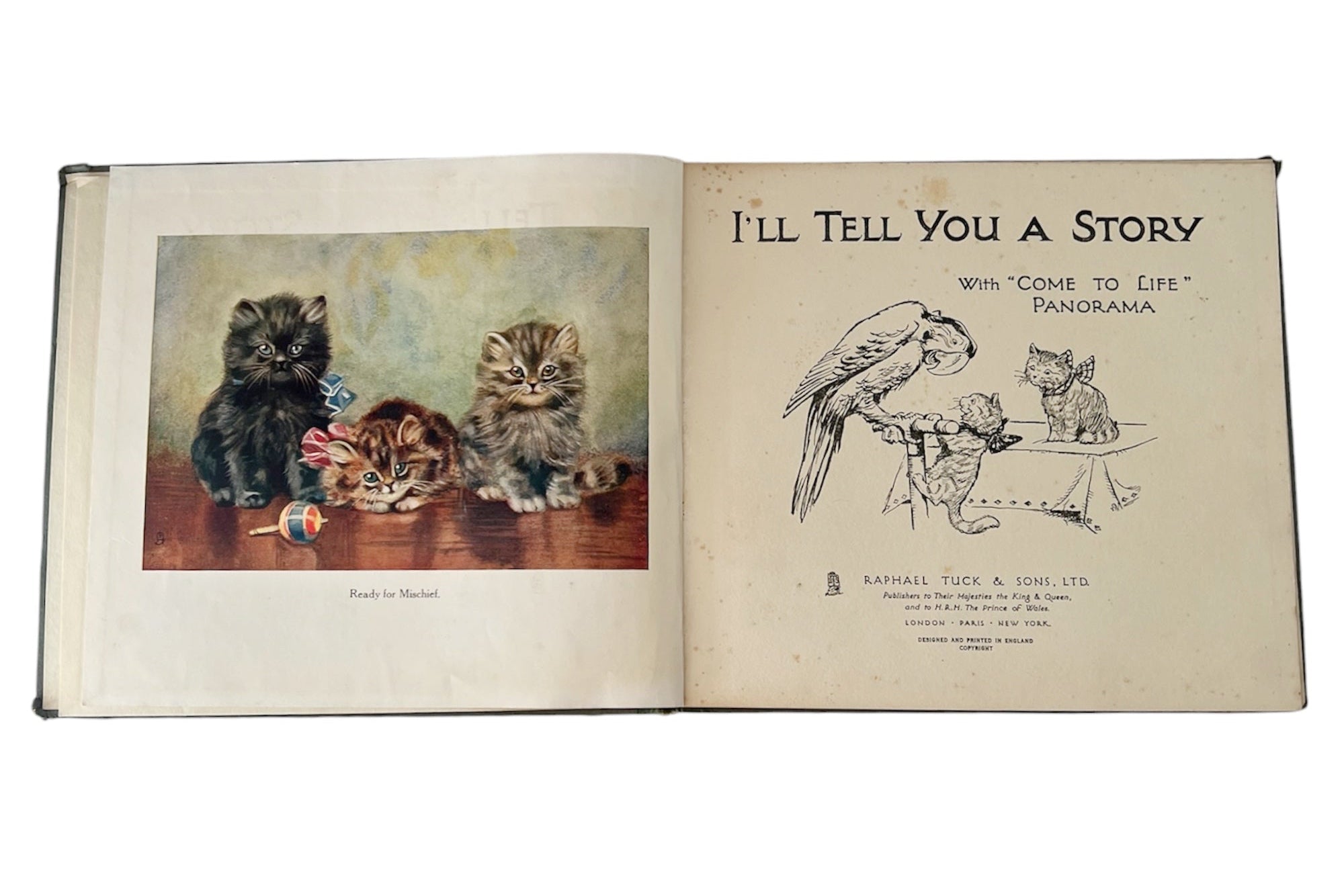 Raphael Tuck I’ll Tell You a Story With Come to Life Panorama, Antique Illustrated Book