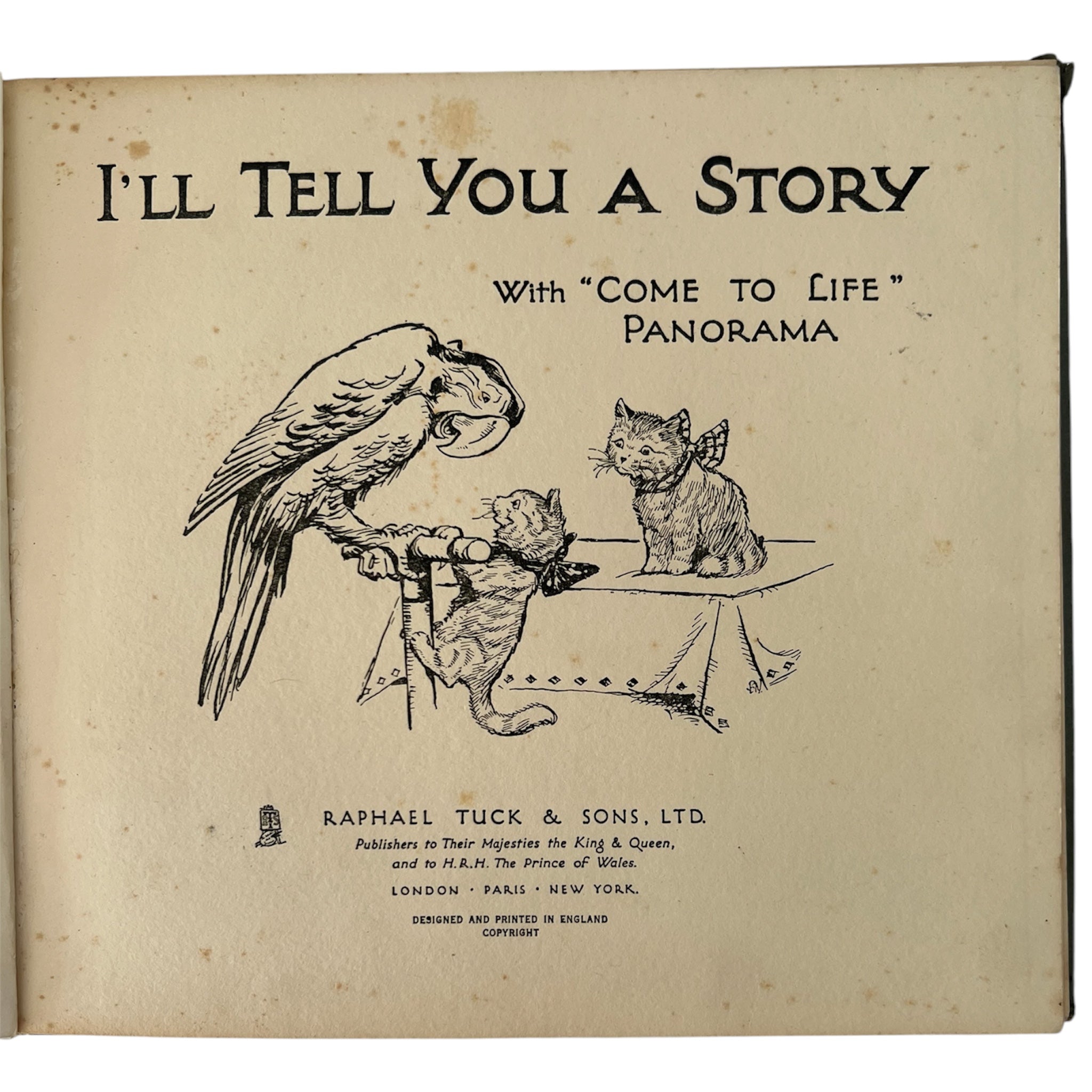 Raphael Tuck I’ll Tell You a Story With Come to Life Panorama, Antique Illustrated Book