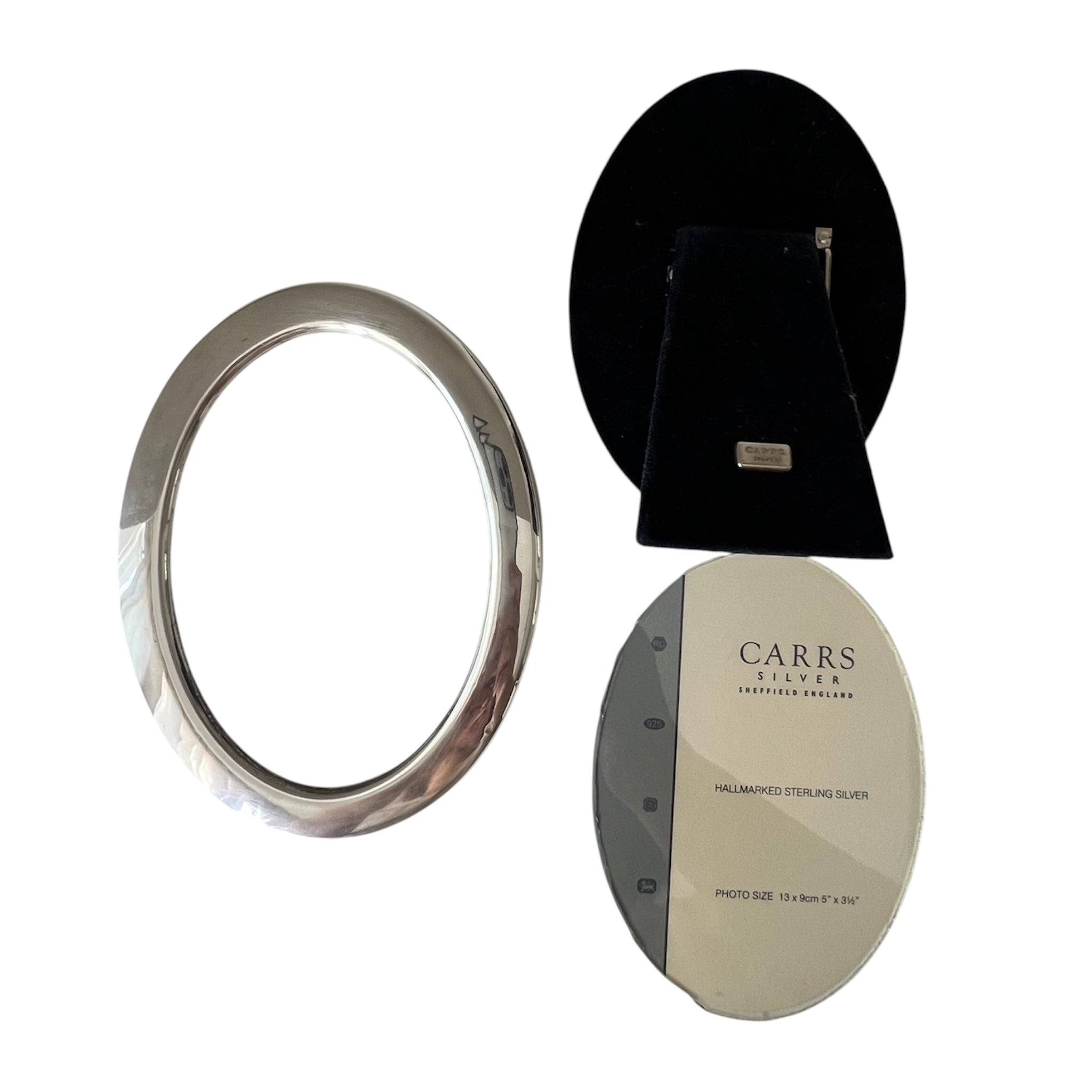 Carrs Sheffield Sterling Silver Oval Photo Frame, 13 x 9 cm Image