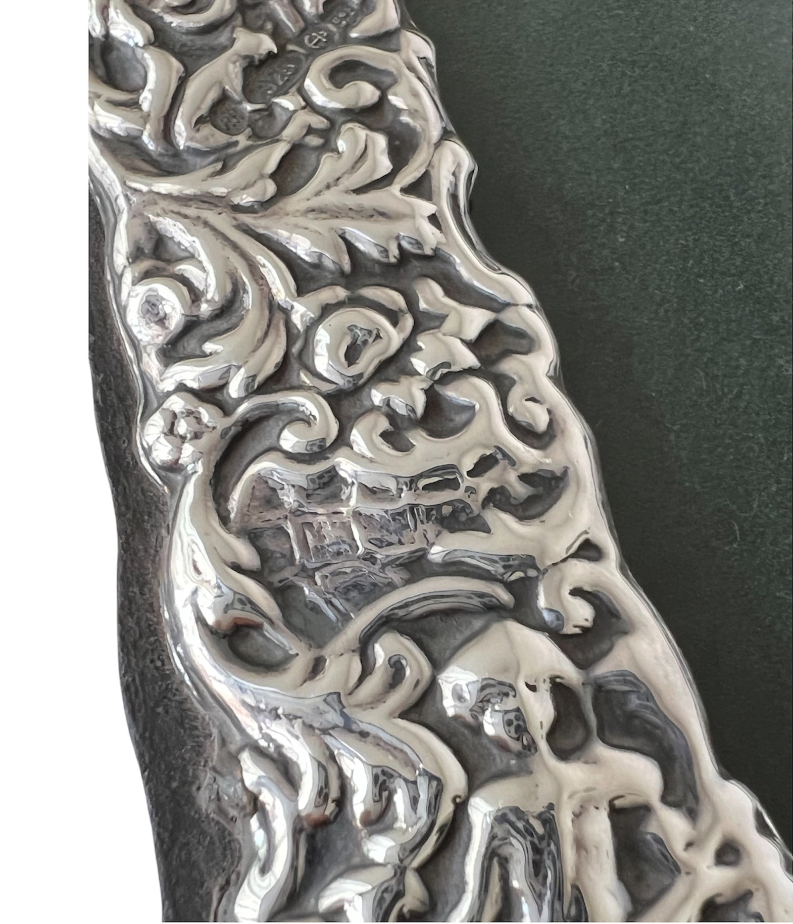 Ray Hall Sterling Silver Photo Frame, Birmingham 1989, Floral Scroll Design