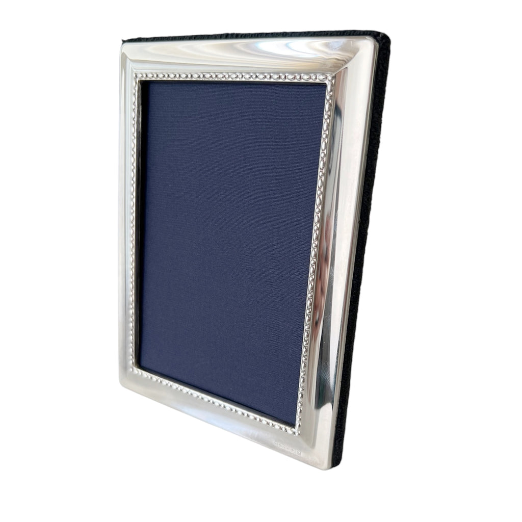 Carrs Sheffield Sterling Silver Photo Frame, 2001 Beaded Border, 13 x 9 cm