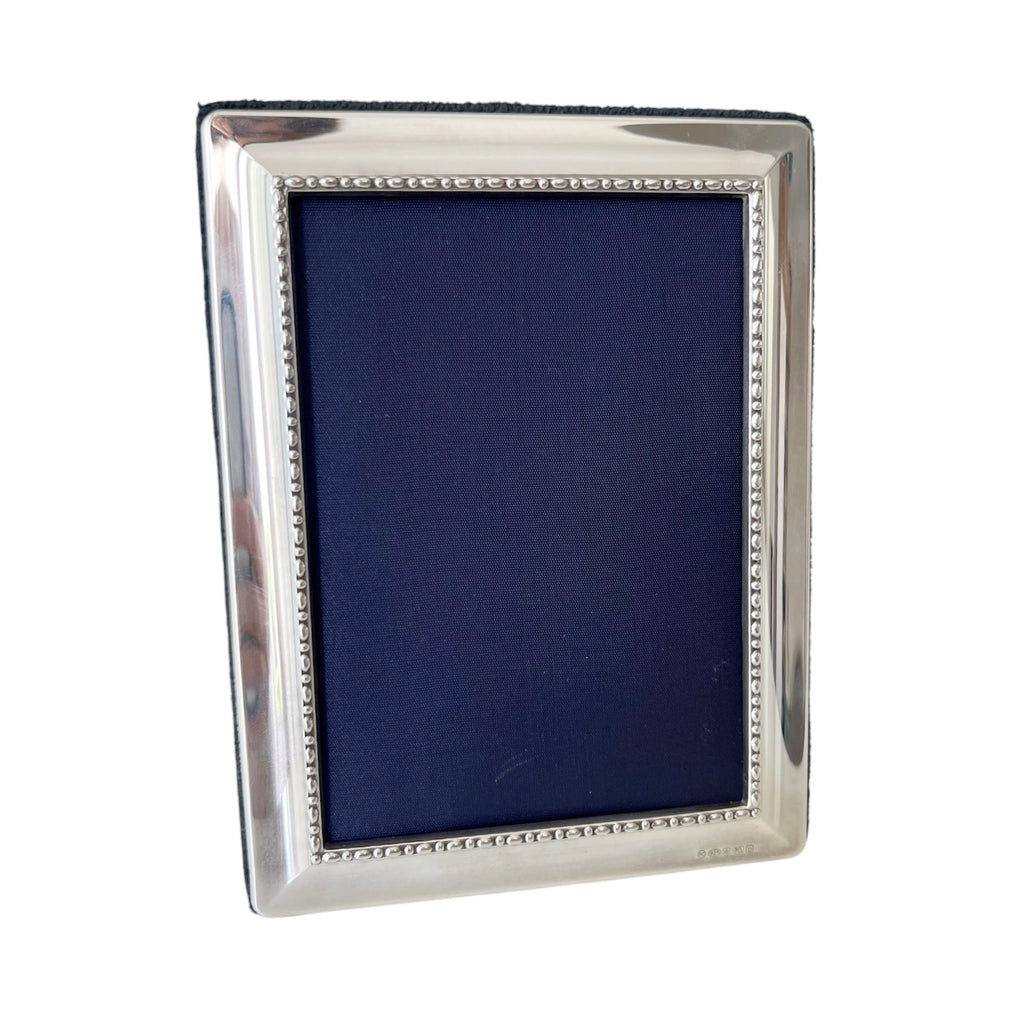 Carrs Sheffield Sterling Silver Photo Frame, 2001 Beaded Border, 13 x 9 cm