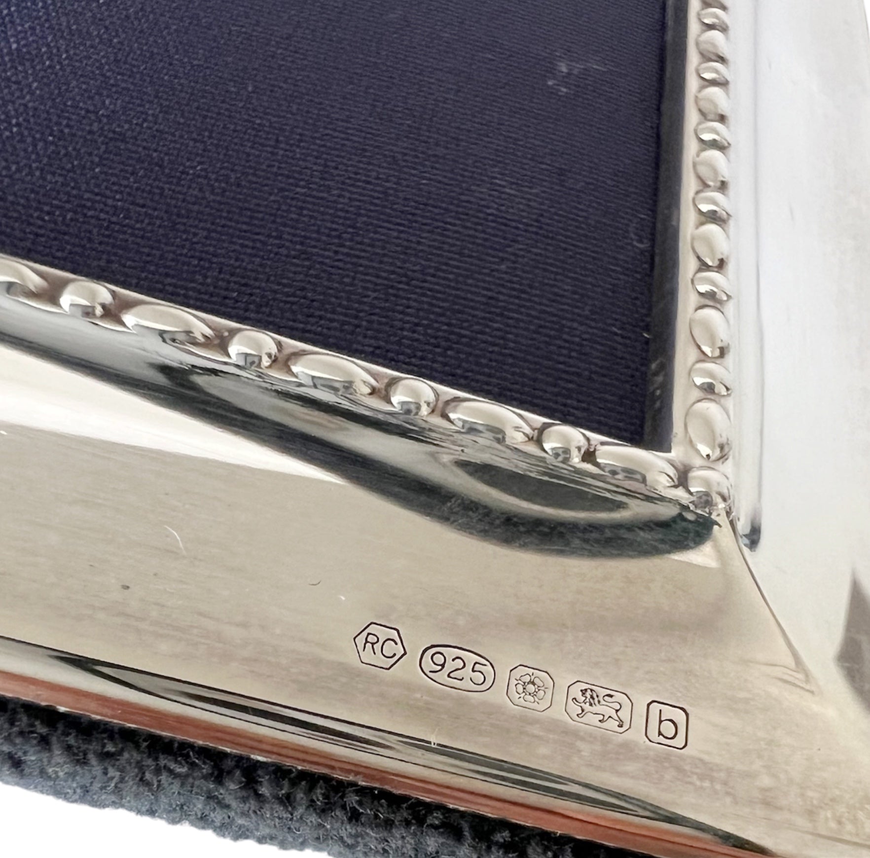 Carrs Sheffield Sterling Silver Photo Frame, 2001 Beaded Border, 13 x 9 cm