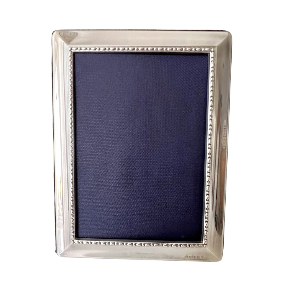 Carrs Sheffield Sterling Silver Photo Frame, Beaded Border, 2001, 13 x 9 cm