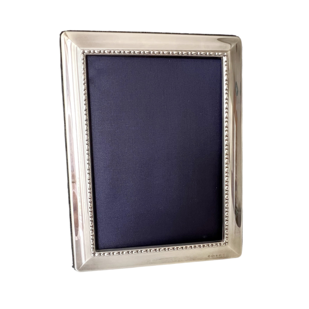 Carrs Sheffield Sterling Silver Photo Frame, Beaded Border, 2001, 13 x 9 cm