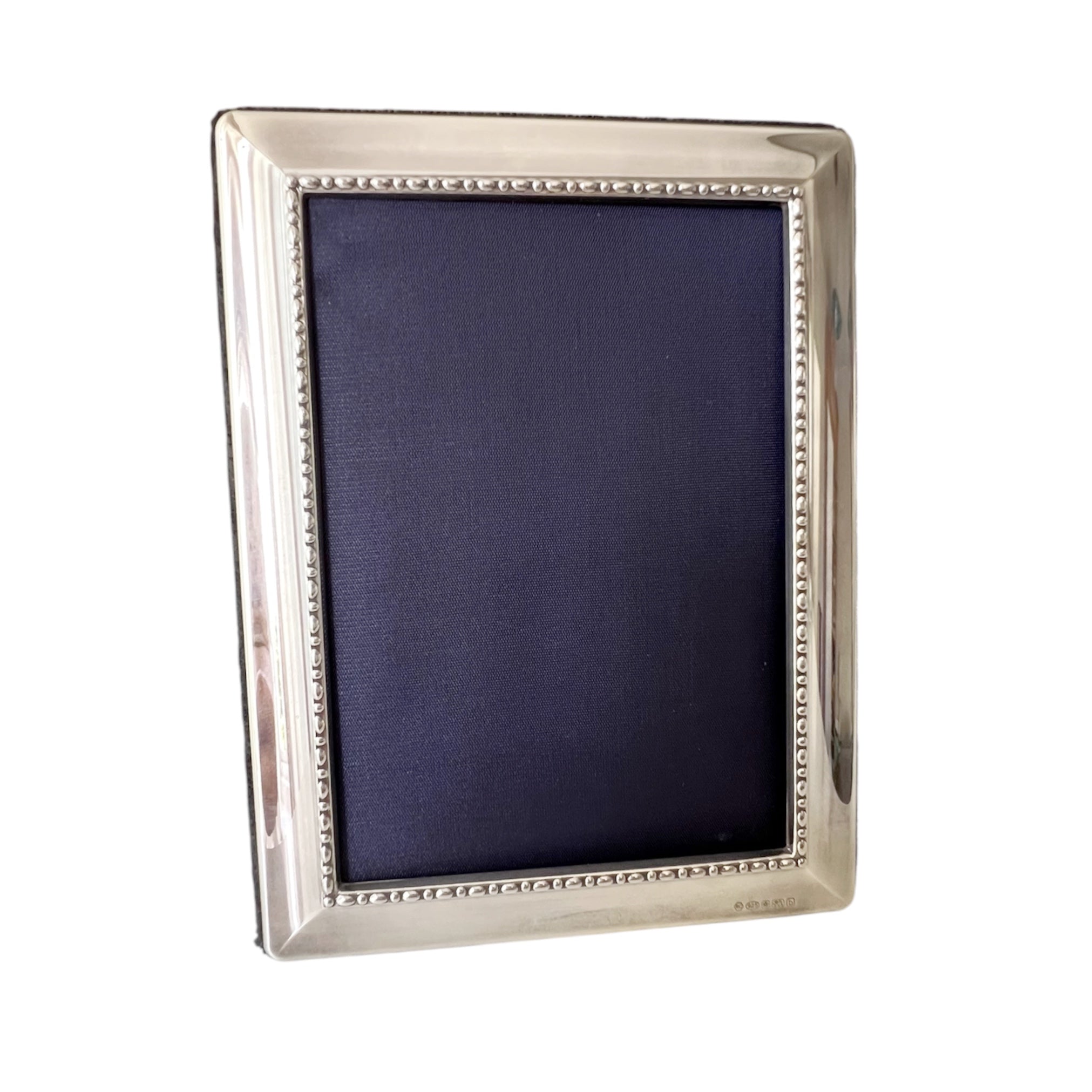 Carrs Sheffield Sterling Silver Photo Frame, Beaded Border, 2001, 13 x 9 cm