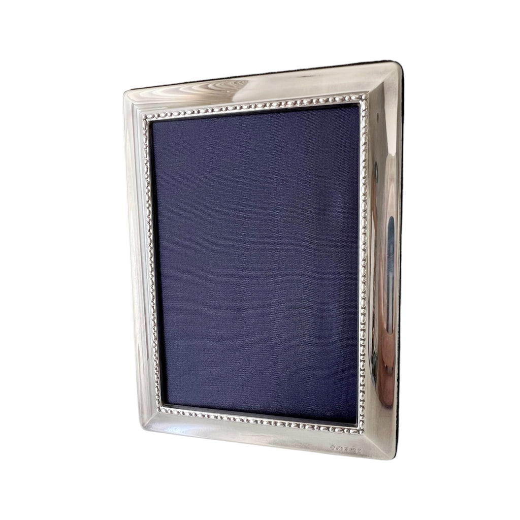 Carrs Sheffield Sterling Silver Photo Frame, Beaded Border, 2001, 13 x 9 cm