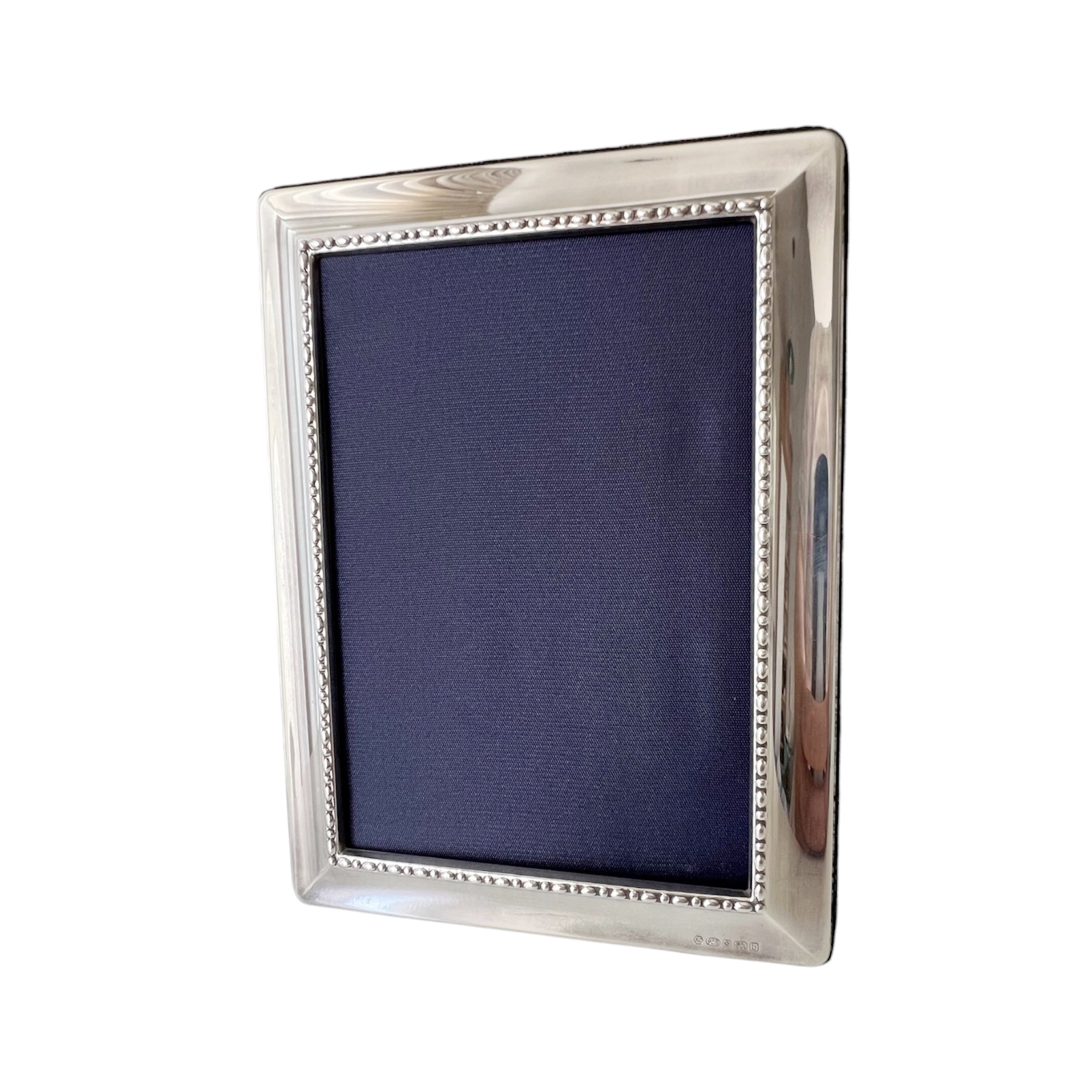 Carrs Sheffield Sterling Silver Photo Frame, Beaded Border, 2001, 13 x 9 cm
