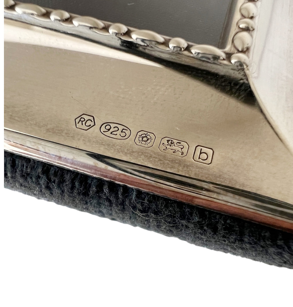 Carrs Sheffield Sterling Silver Photo Frame, Beaded Border, 2001, 13 x 9 cm