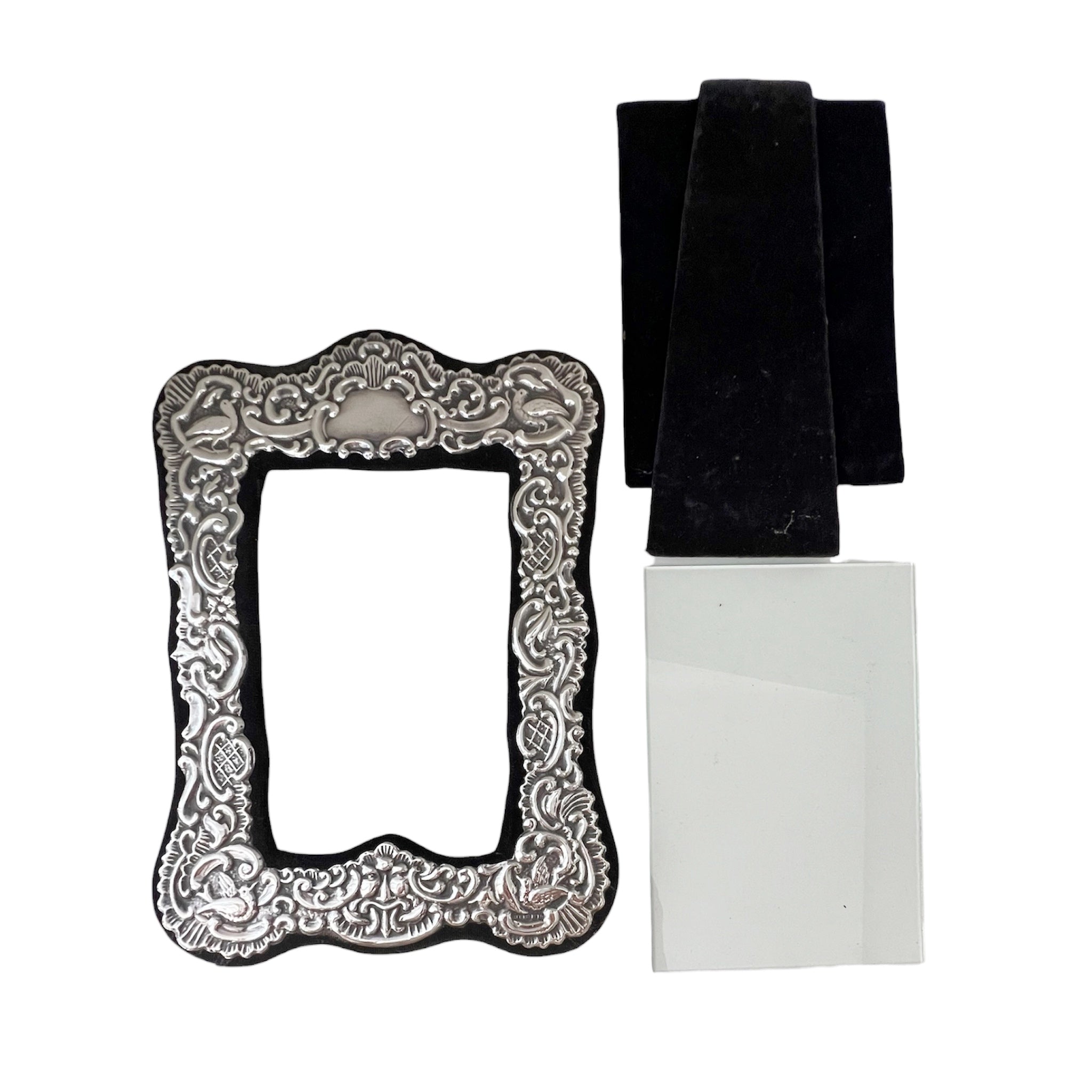Vintage Keyford Frames Sterling Silver Photo Frame, London 1990, Floral Scroll Design