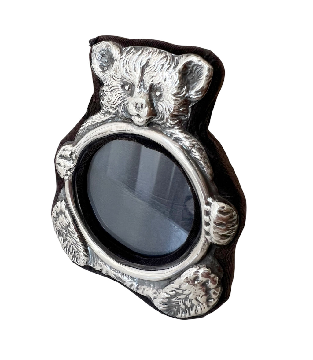 Keyford Frames Sterling Silver Teddy Bear Photo Frame, London 1990