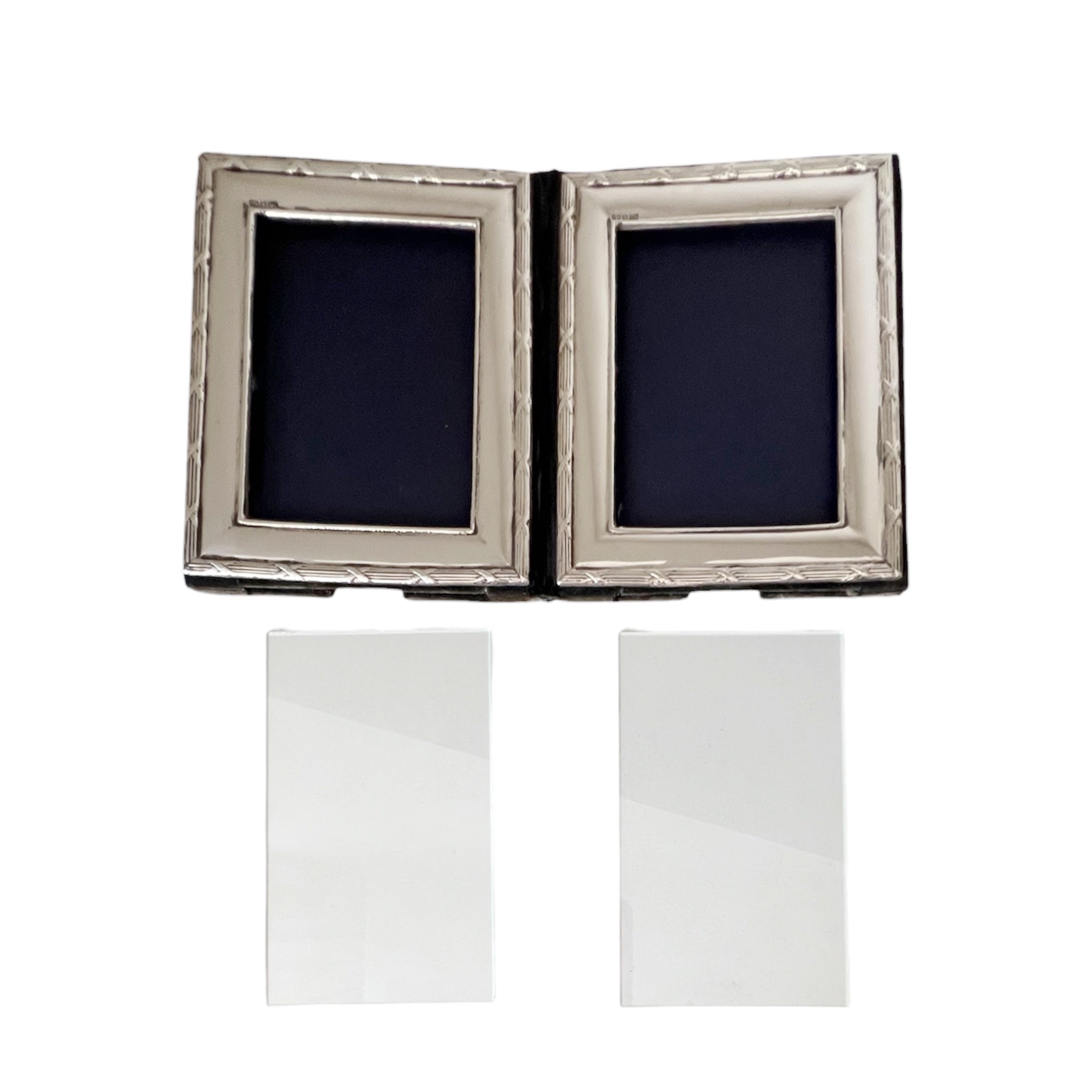 Keyford Frames Sterling Silver Double Photo Frame, London 1990