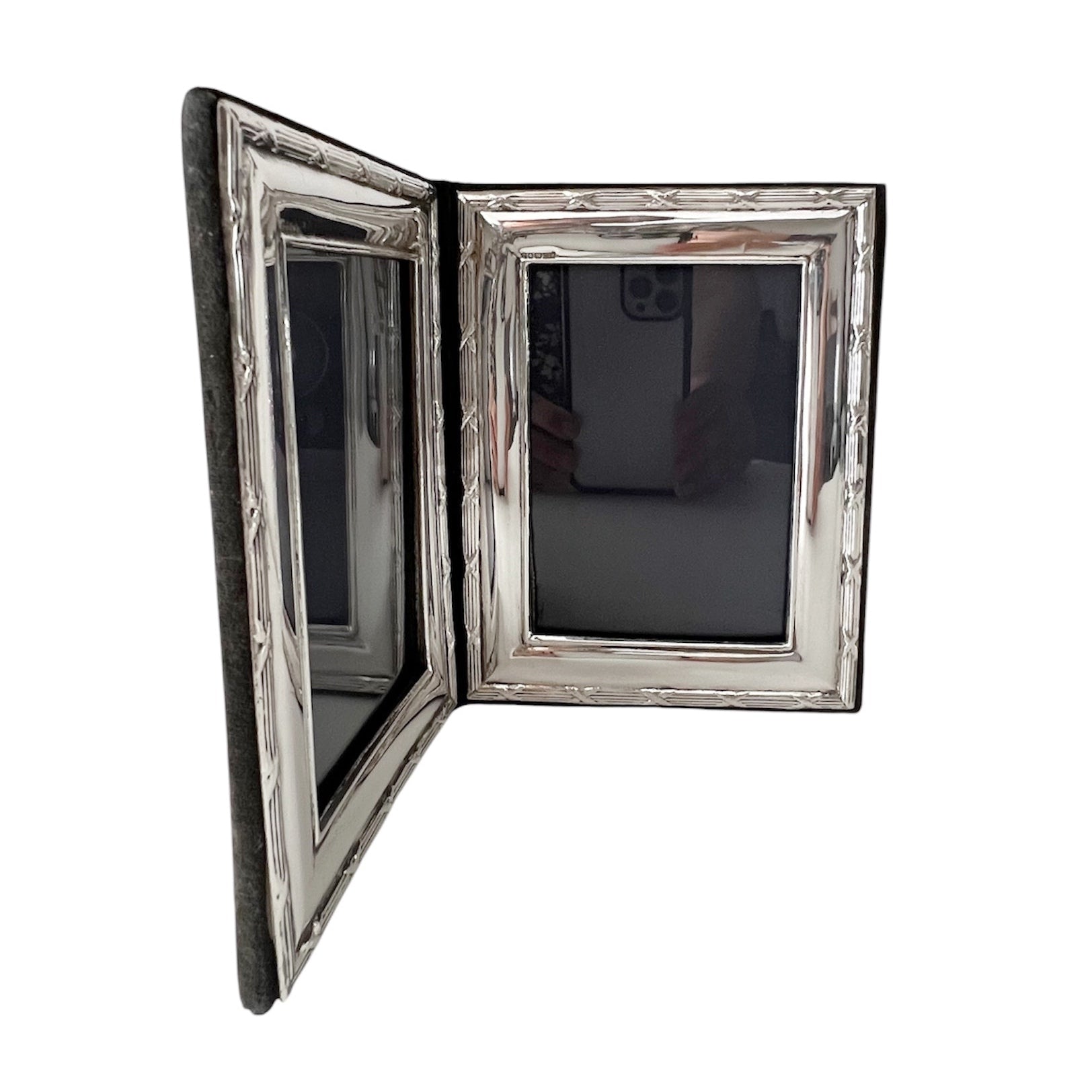 Keyford Frames Sterling Silver Double Photo Frame, London 1990