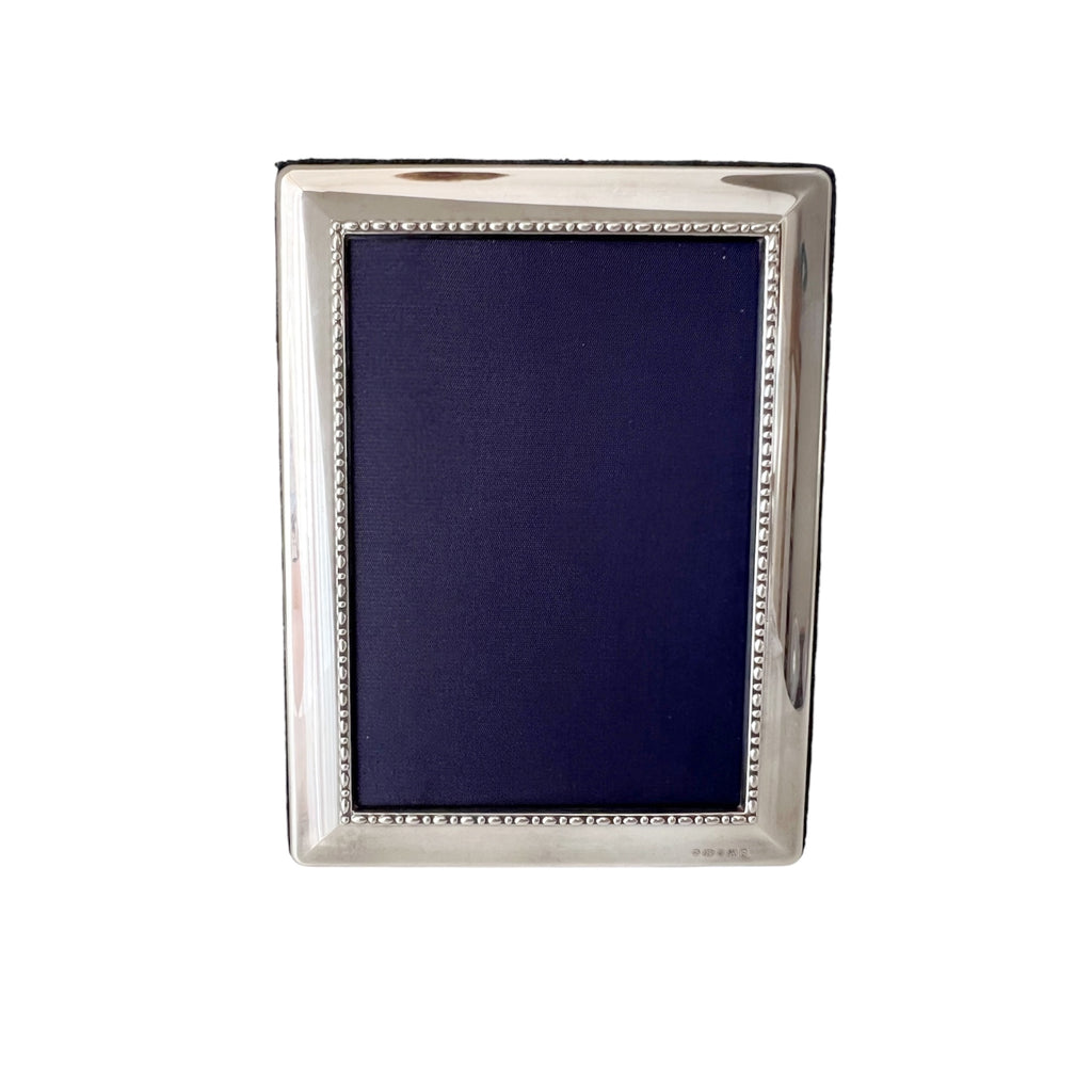 Carr’s Sheffield Sterling Photo Frame, Hallmarked 2001, Blue Velvet Back