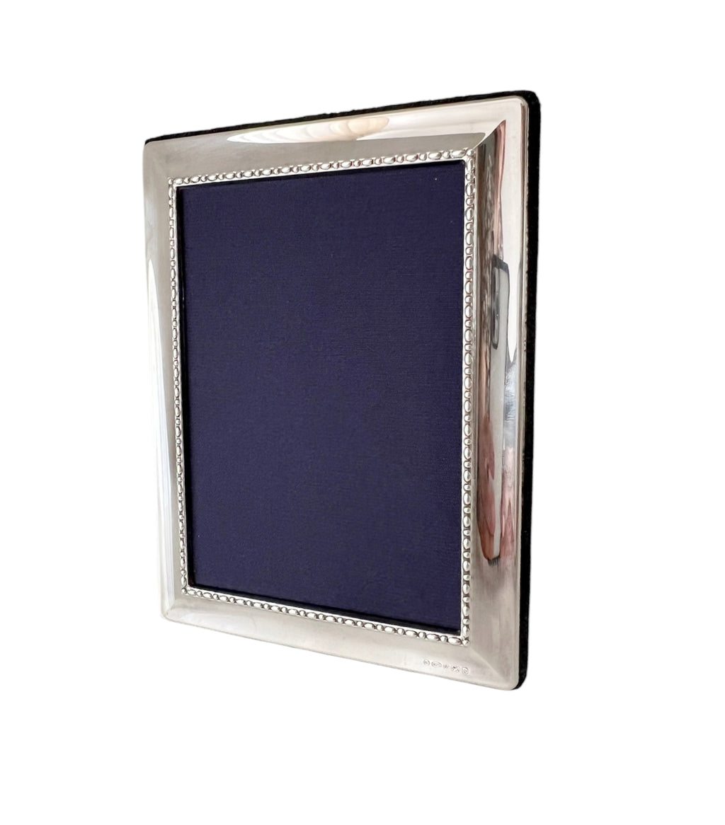 Carr’s Sheffield Sterling Photo Frame, Hallmarked 2001, Blue Velvet Back