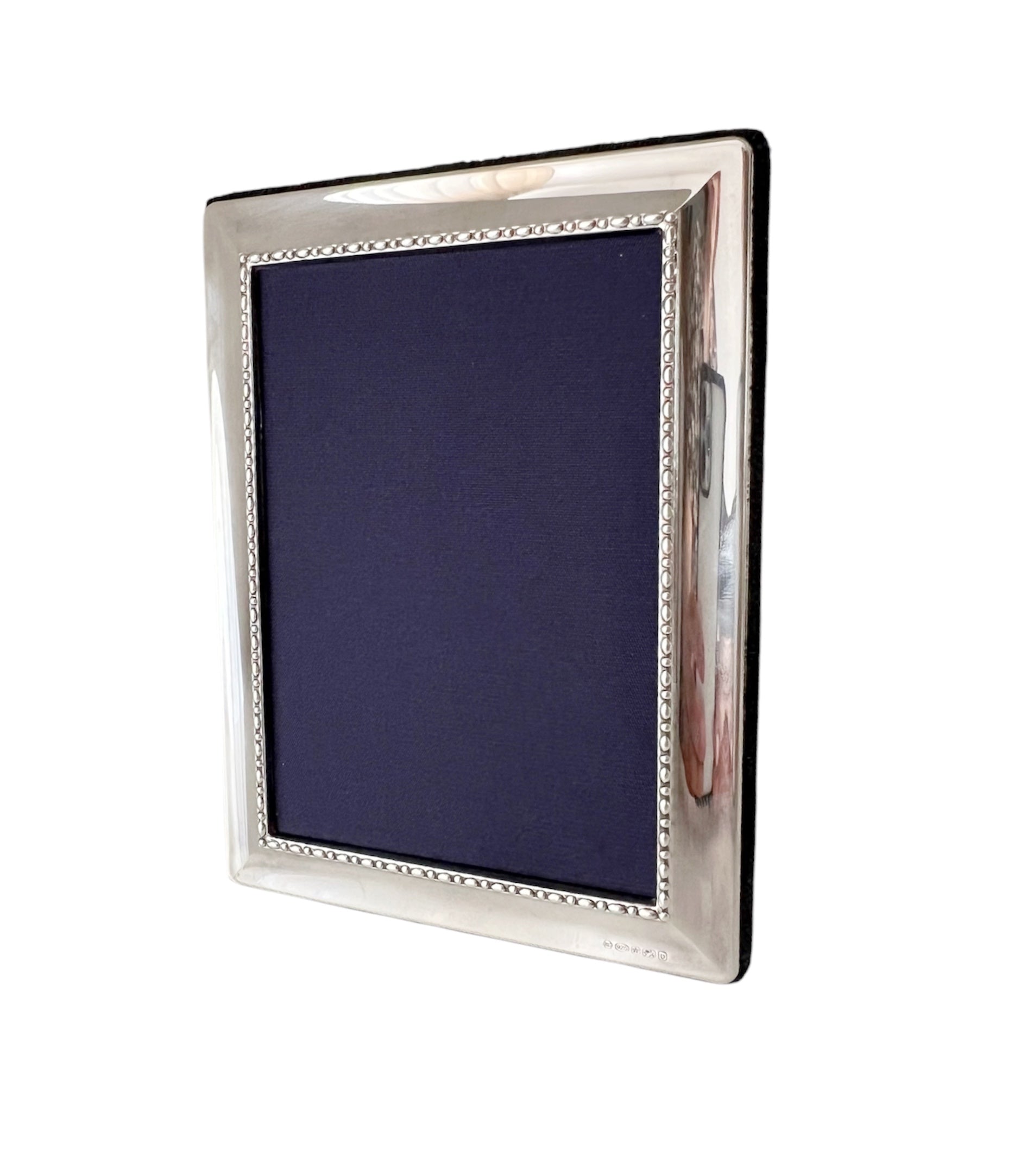 Carr’s Sheffield Sterling Photo Frame, Hallmarked 2001, Blue Velvet Back