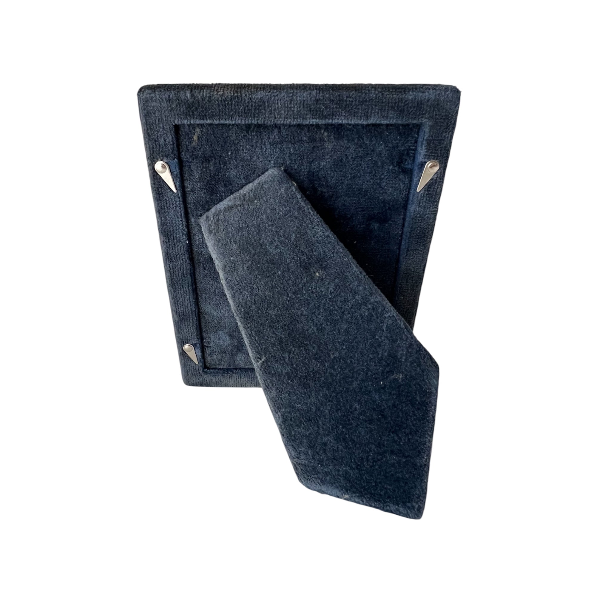 Carr’s Sheffield Sterling Photo Frame, Hallmarked 2001, Blue Velvet Back