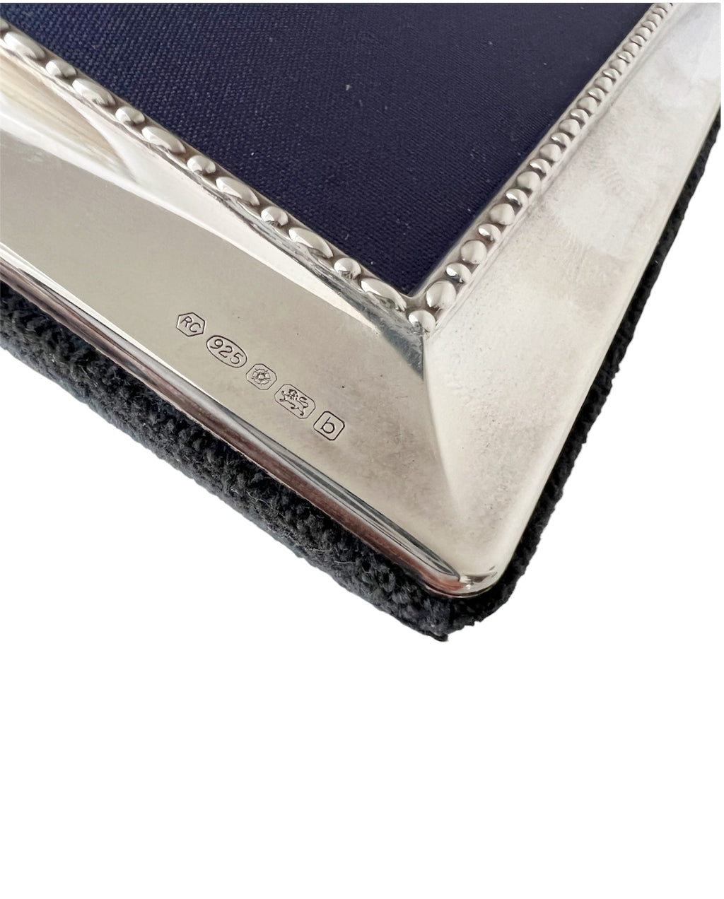 Carr’s Sheffield Sterling Photo Frame, Hallmarked 2001, Blue Velvet Back