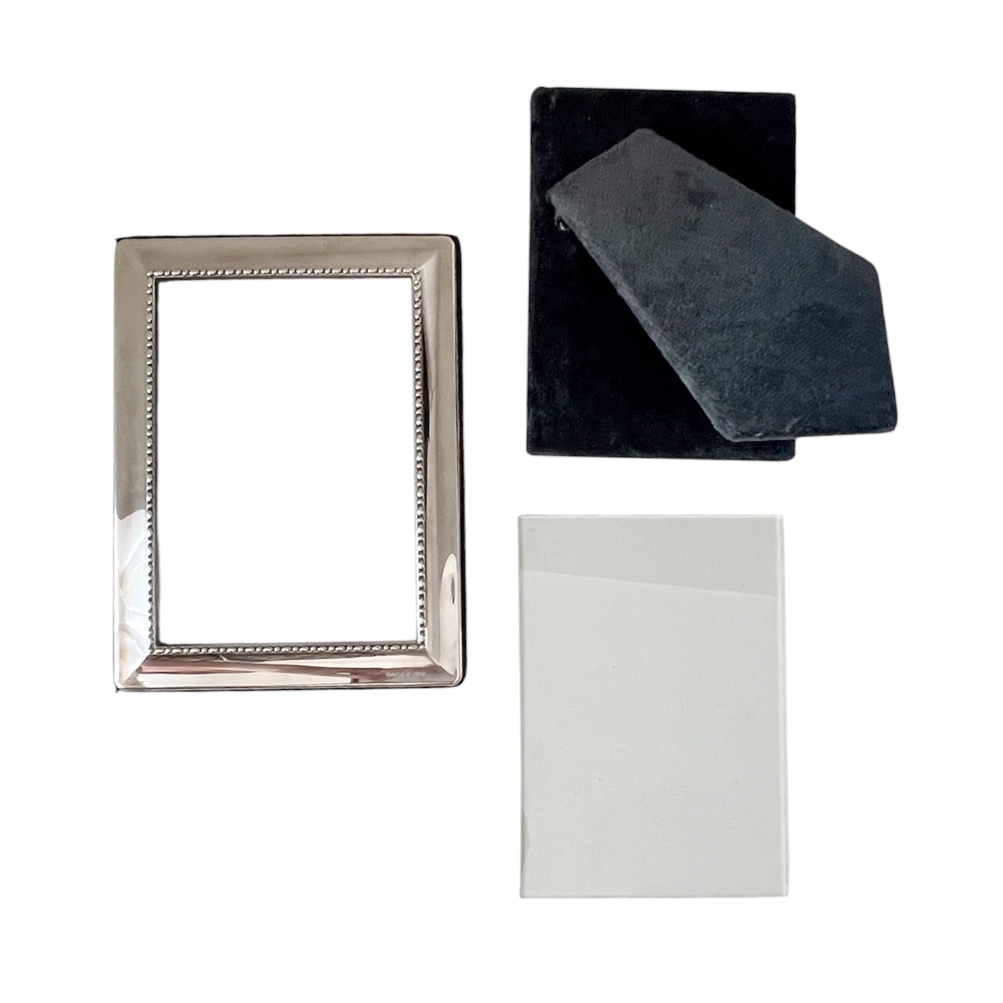 Carr’s Sheffield Sterling Photo Frame, Hallmarked 2001, Blue Velvet Back