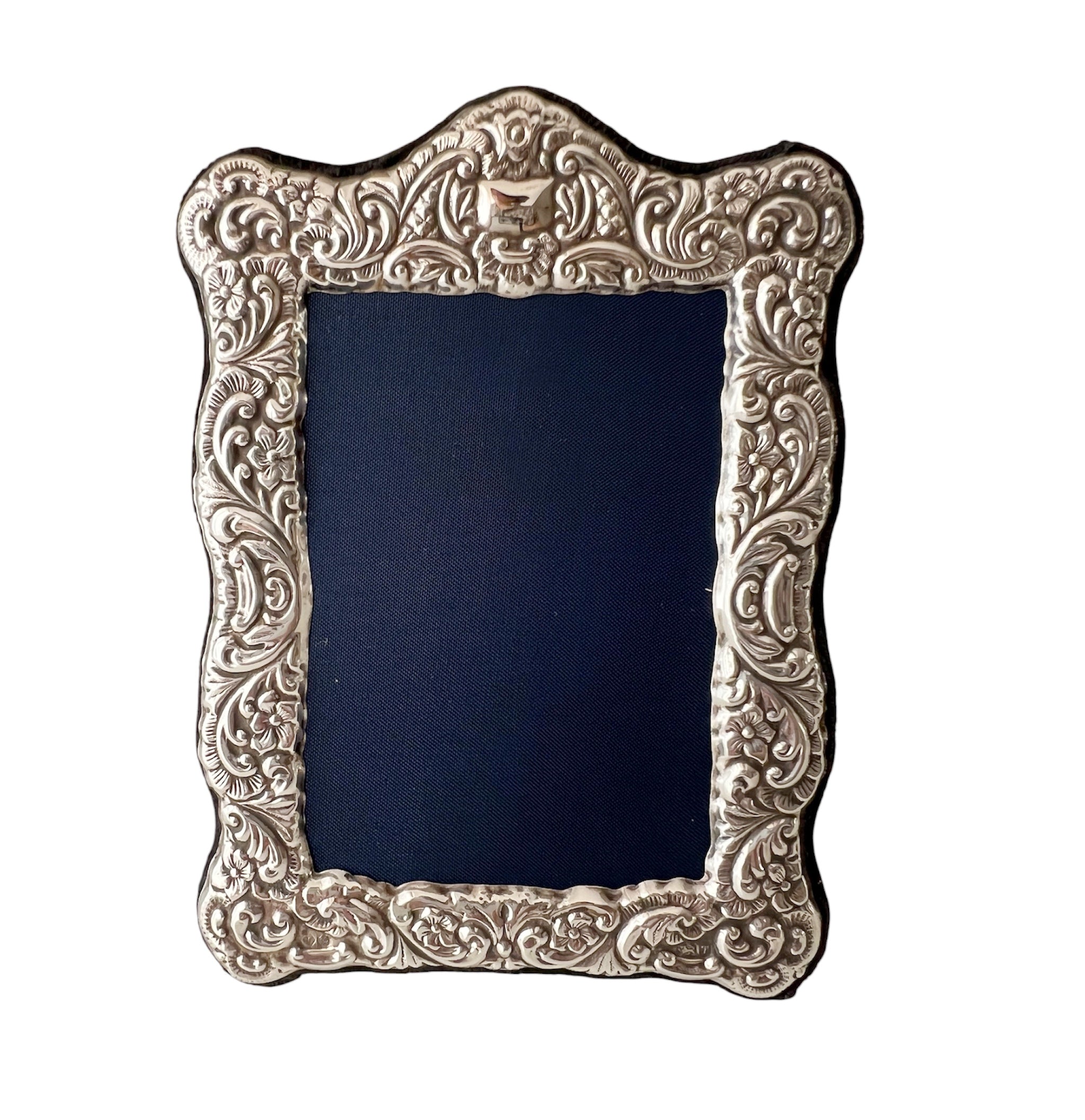 Carr’s Sheffield Sterling Photo Frame, 1993, Floral Scroll Design