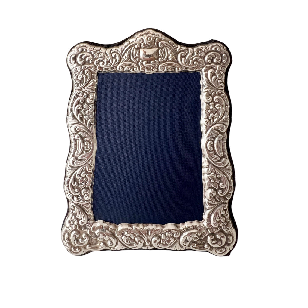 Carr’s Sheffield Sterling Photo Frame, 1993, Floral Scroll Design