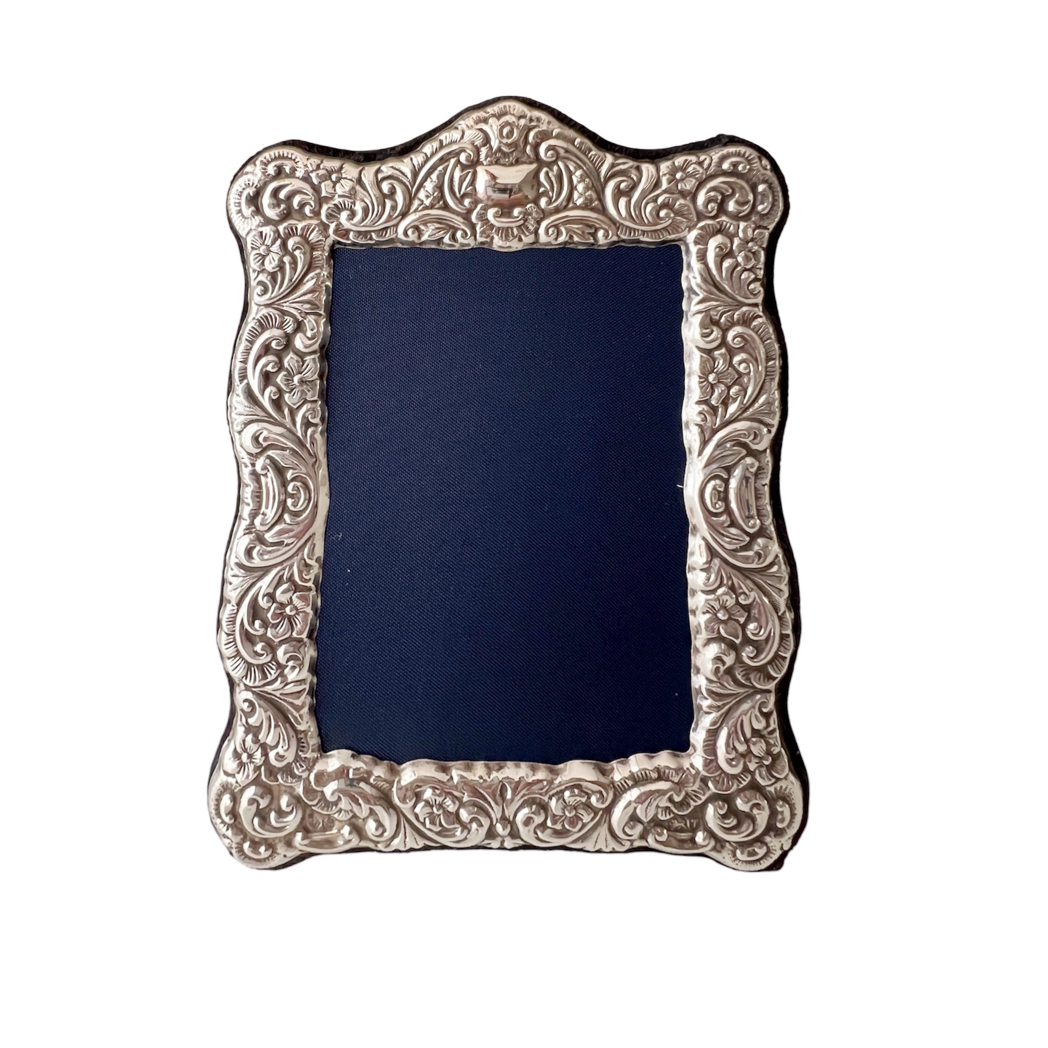 Carr’s Sheffield Sterling Photo Frame, 1993, Floral Scroll Design