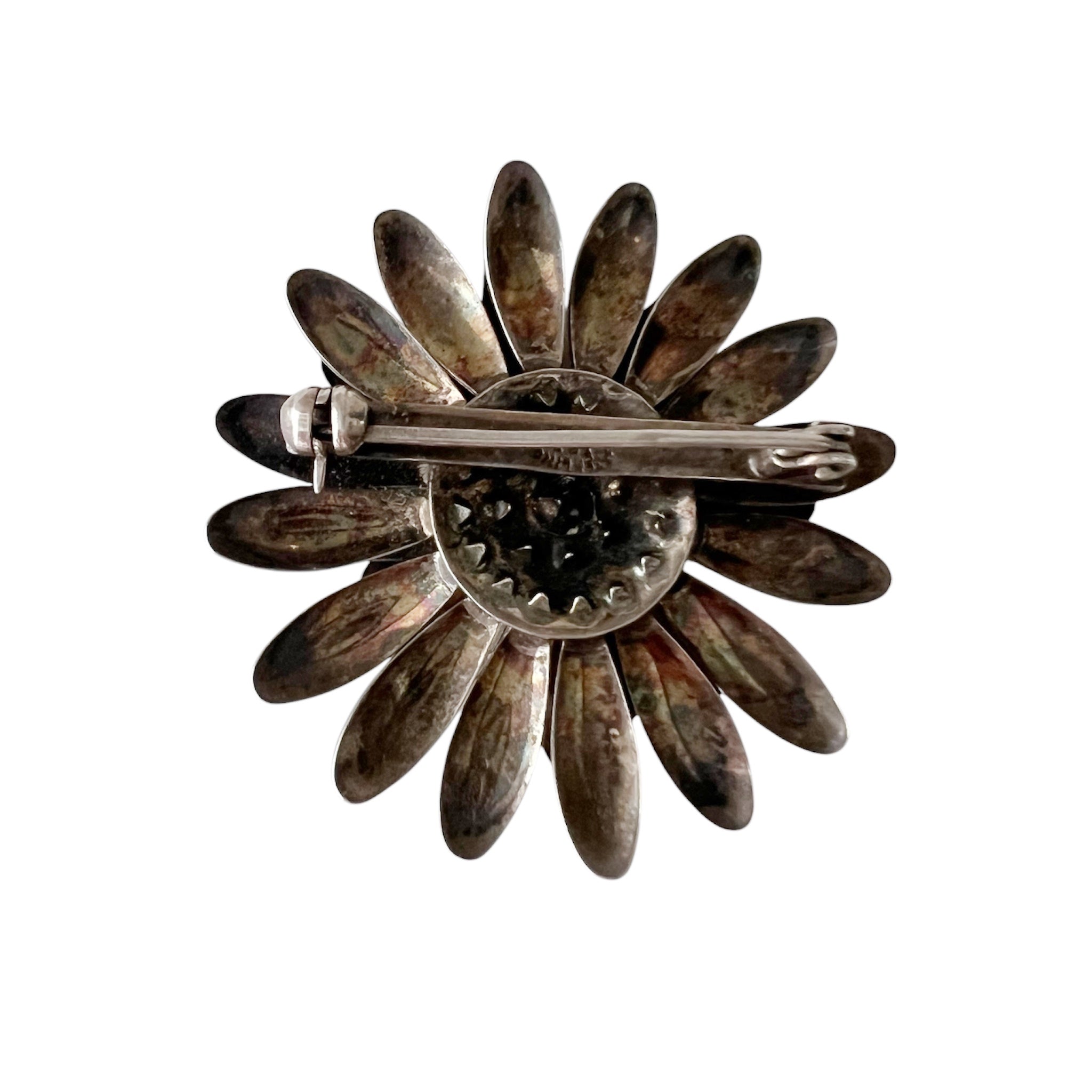 Vintage S. Christian Fogh Sterling Silver Flower Brooch, Danish Denmark Floral Pin