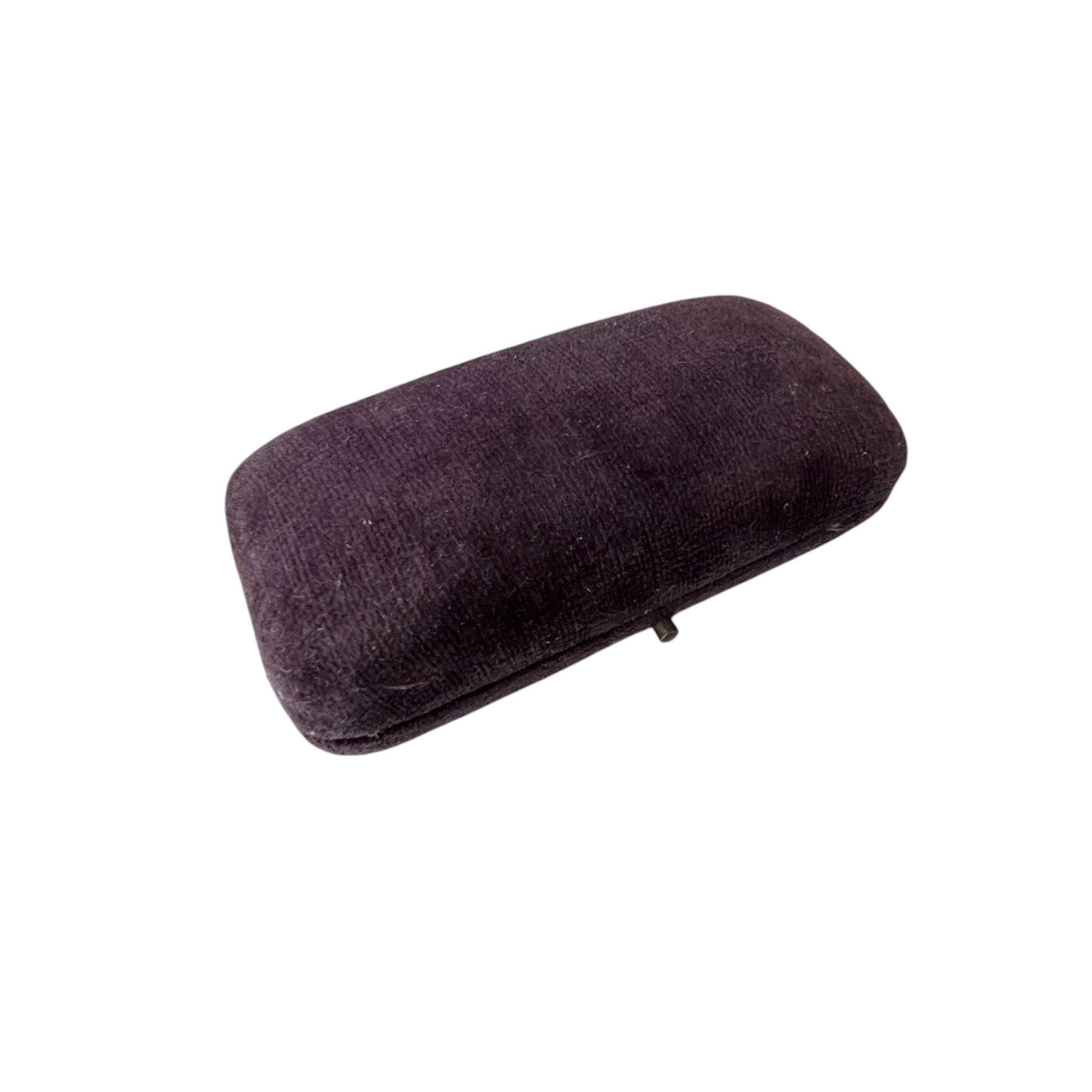 Antique Purple Velvet Brooch Box, Small Jewellery Presentation Case, Vintage Pin Display Box
