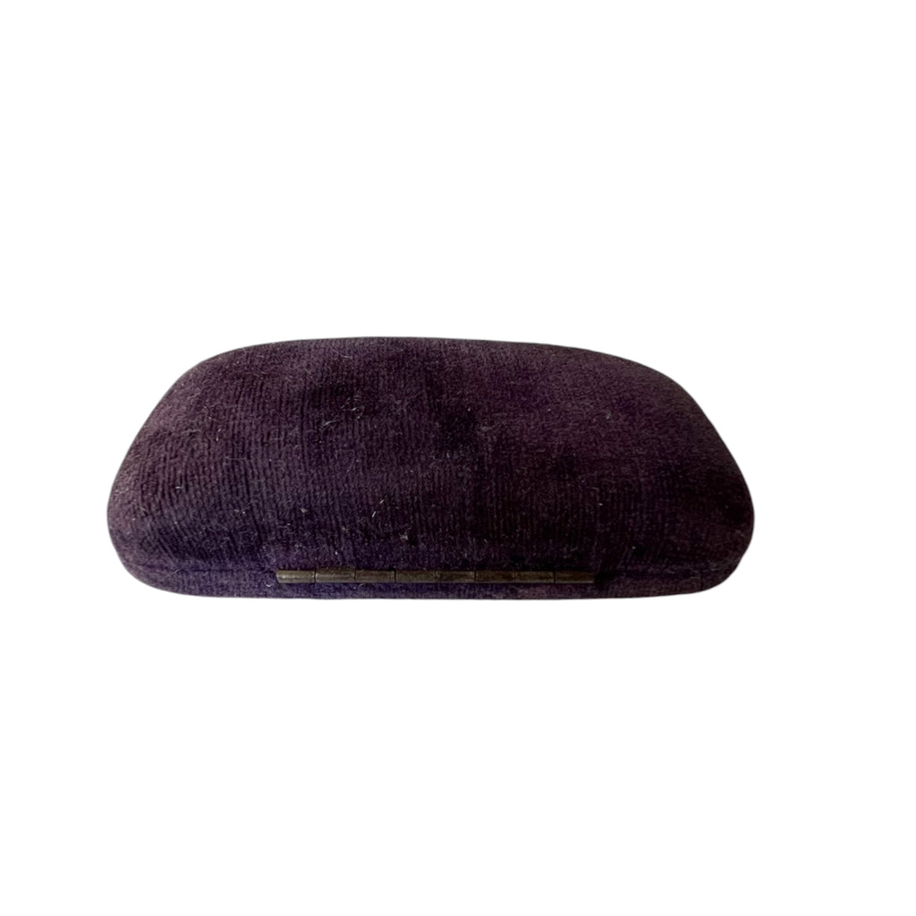 Antique Purple Velvet Brooch Box, Small Jewellery Presentation Case, Vintage Pin Display Box