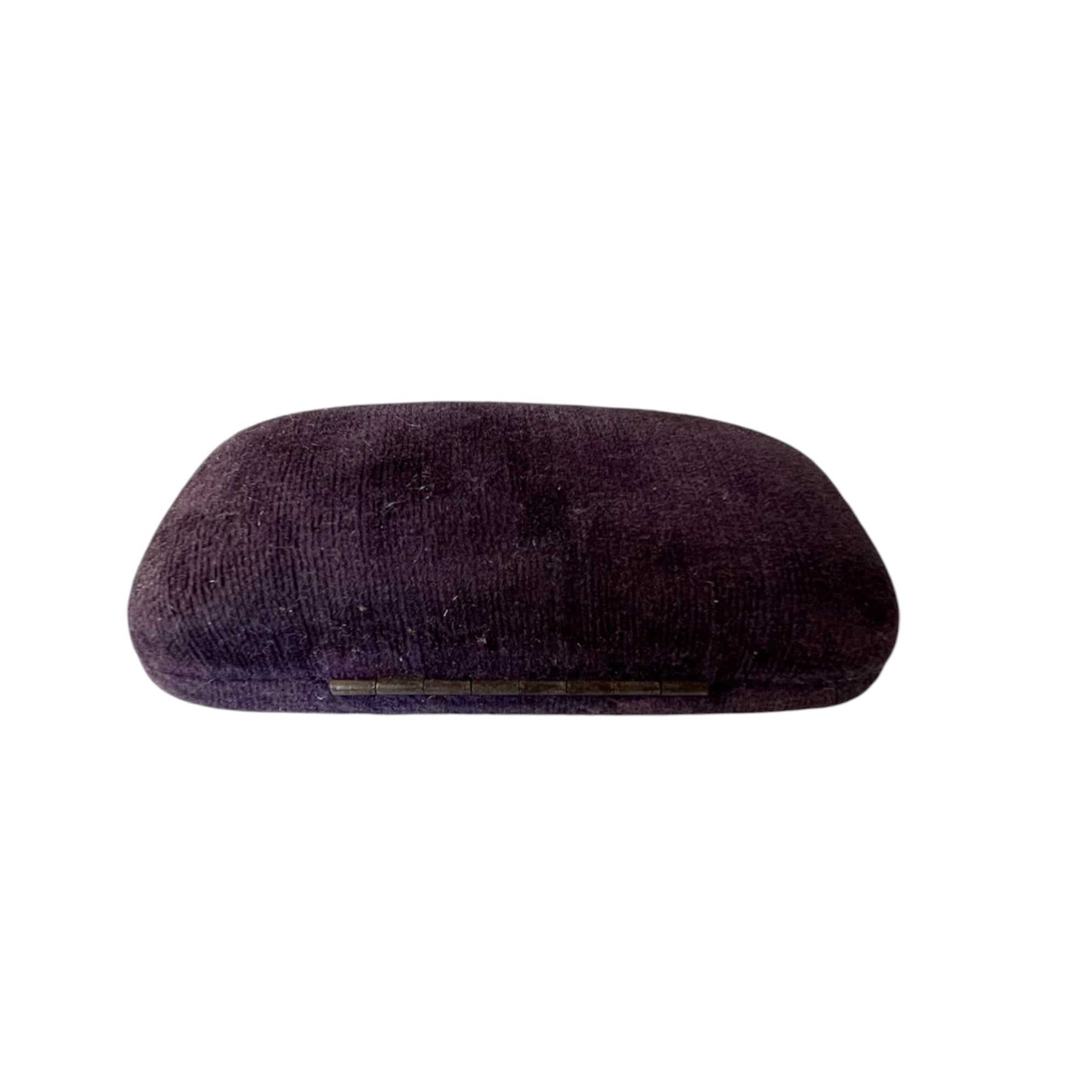 Antique Purple Velvet Brooch Box, Small Jewellery Presentation Case, Vintage Pin Display Box