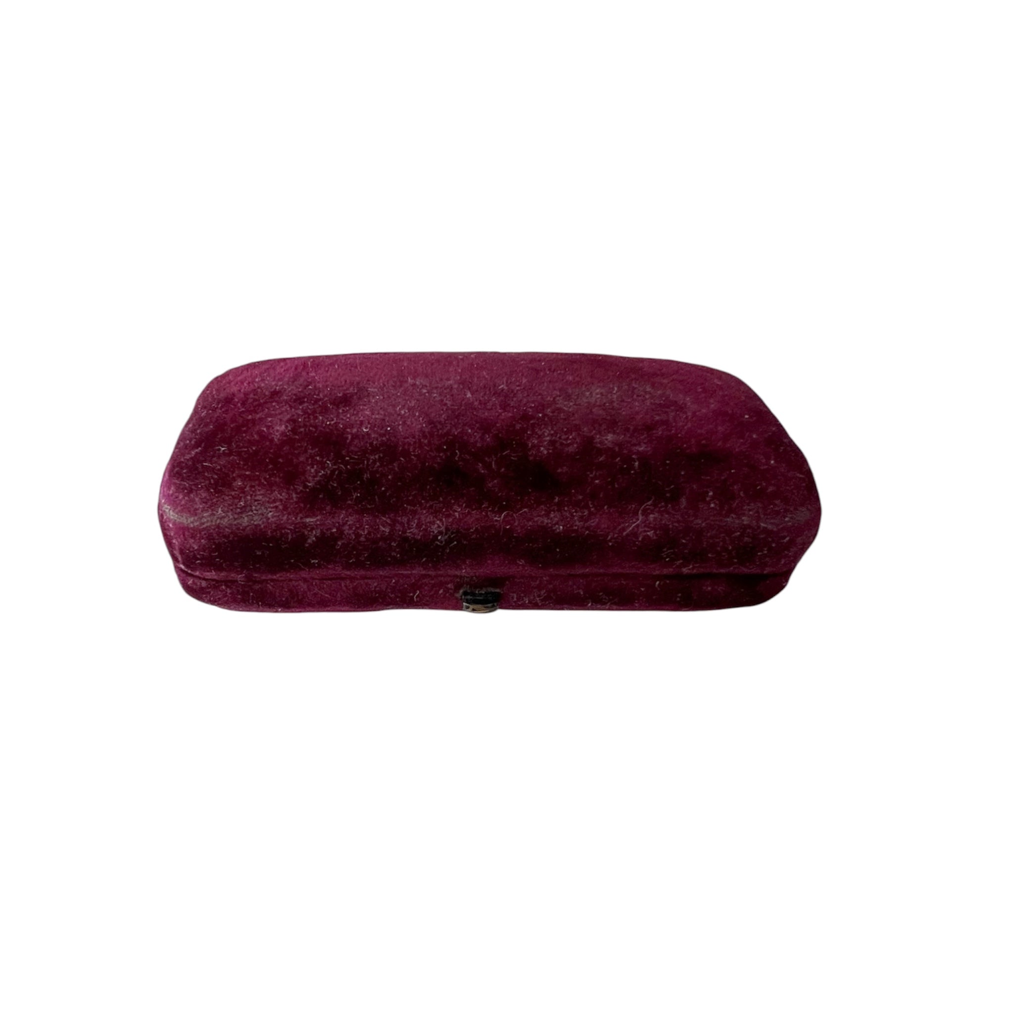 Antique Burgundy Velvet Brooch Case Victorian Jewellery Display