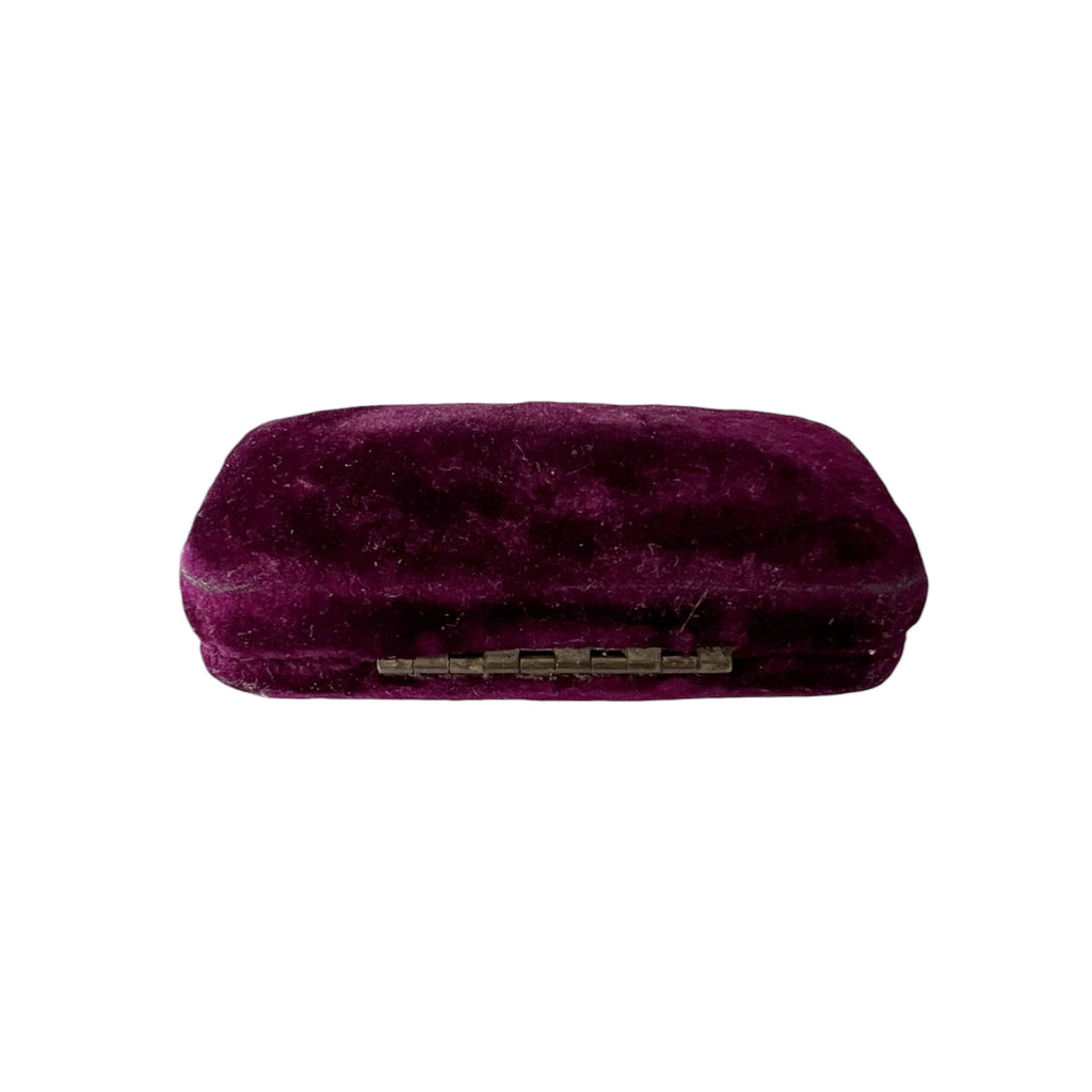 Antique Burgundy Velvet Brooch Case Victorian Jewellery Display