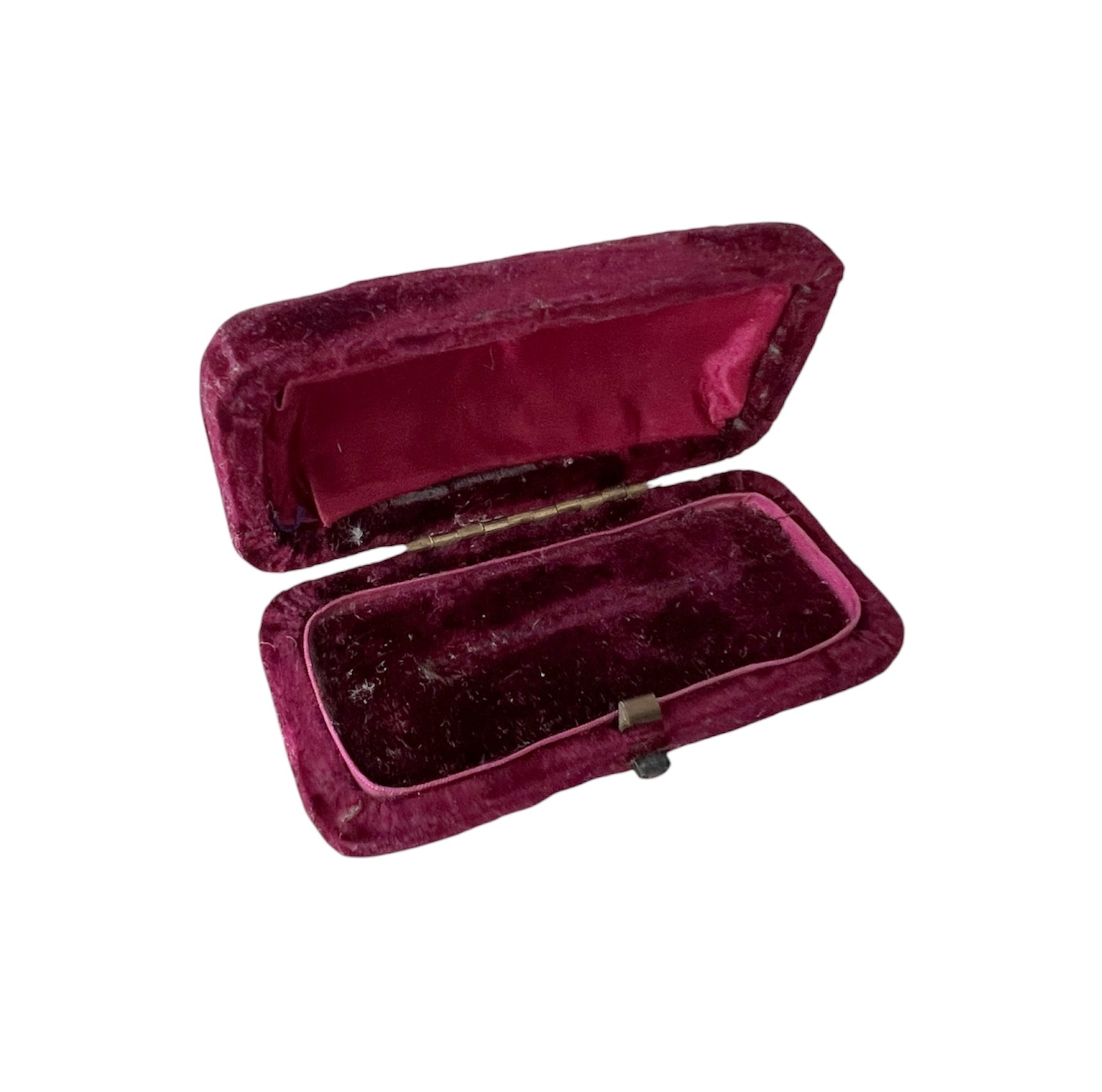 Antique Burgundy Velvet Brooch Case Victorian Jewellery Display