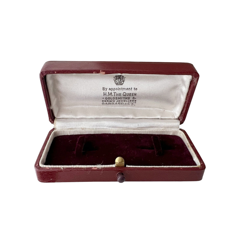 Vintage Garrard Jewellery Case Royal Appointment Burgundy Velvet Display