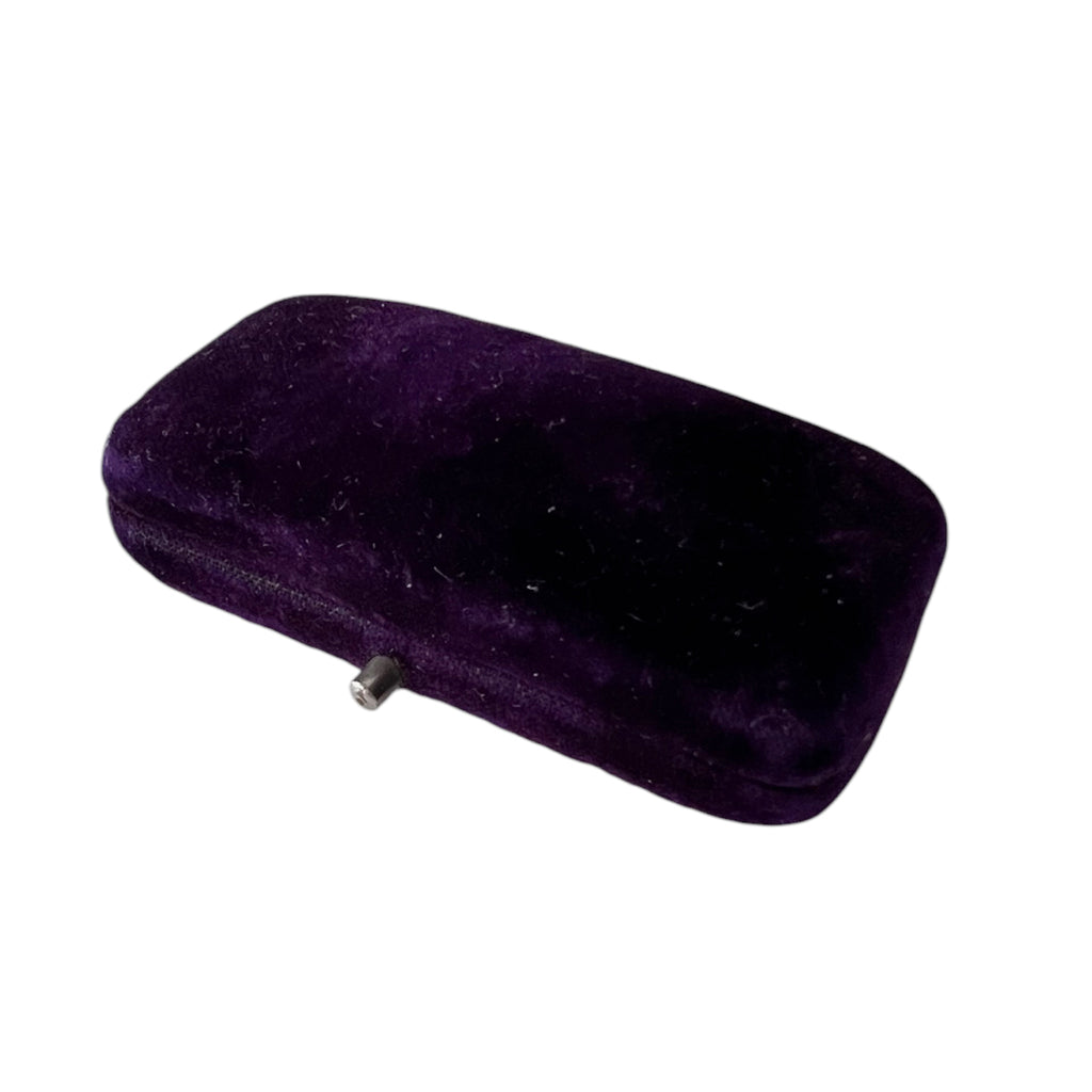 Antique Purple Velvet Brooch Case A Millar & Son Edinburgh