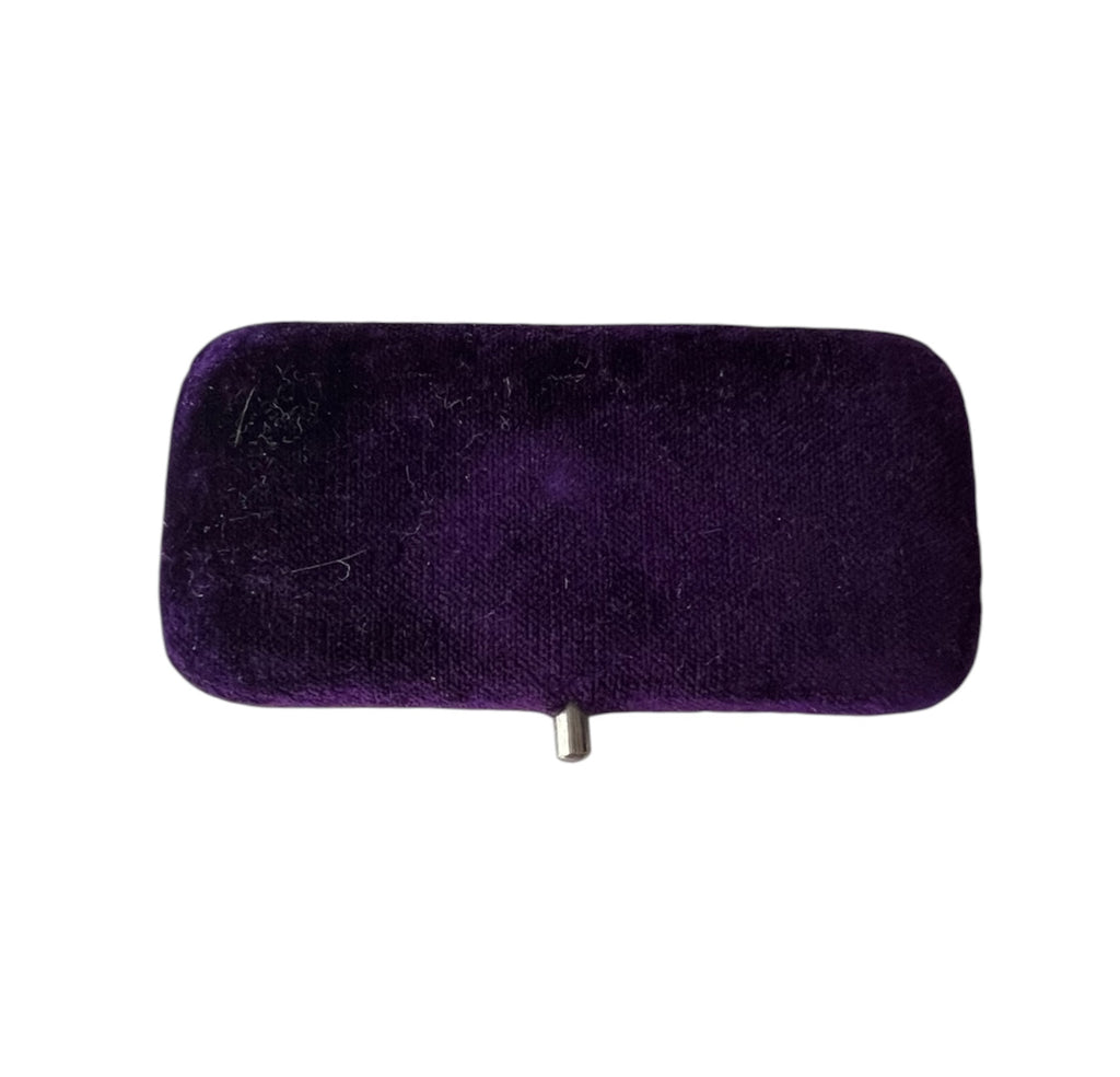 Antique Purple Velvet Brooch Case A Millar & Son Edinburgh