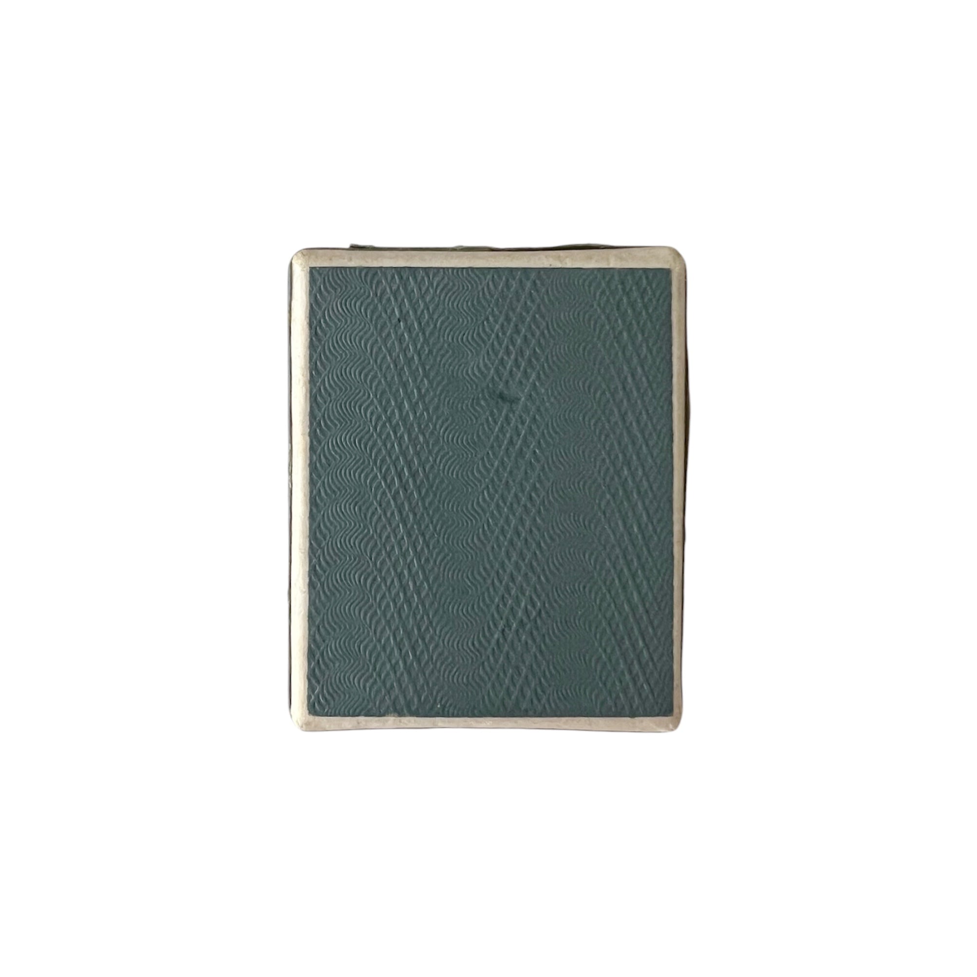 Vintage Textured Cardboard Ring Box Teal Black Velvet Slot