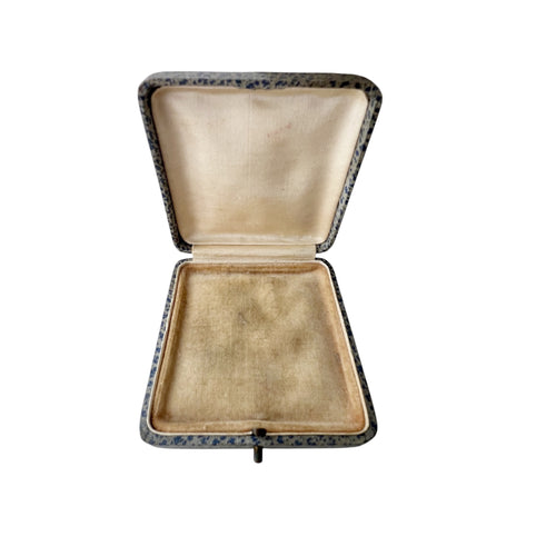 Antique Patterned Leather Jewellery Case Cream Velvet Interior