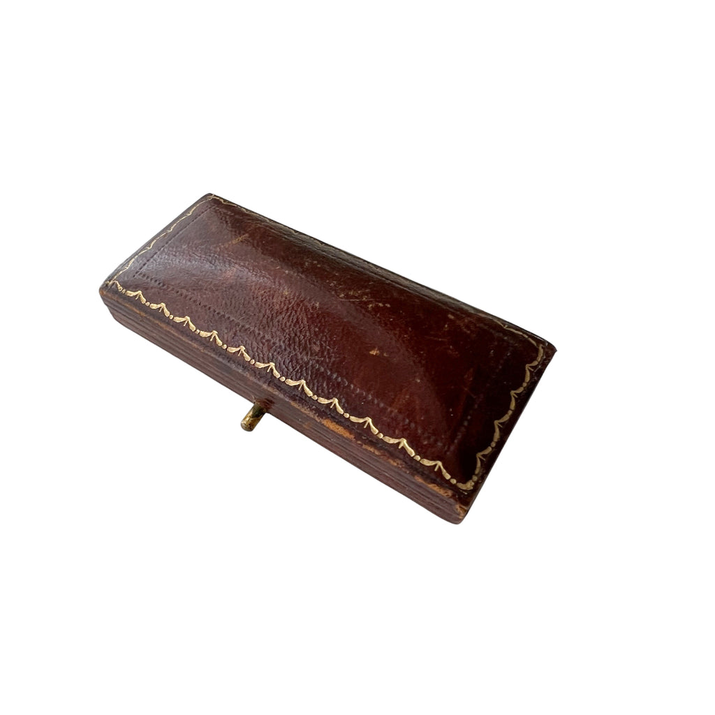 Victorian Leather Bar Brooch Case Barber & Smith 36 Cornhill