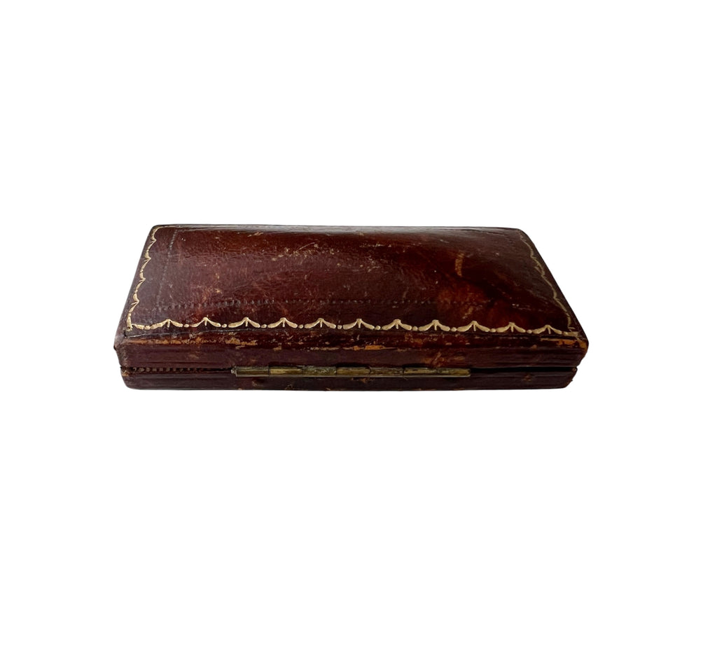 Victorian Leather Bar Brooch Case Barber & Smith 36 Cornhill