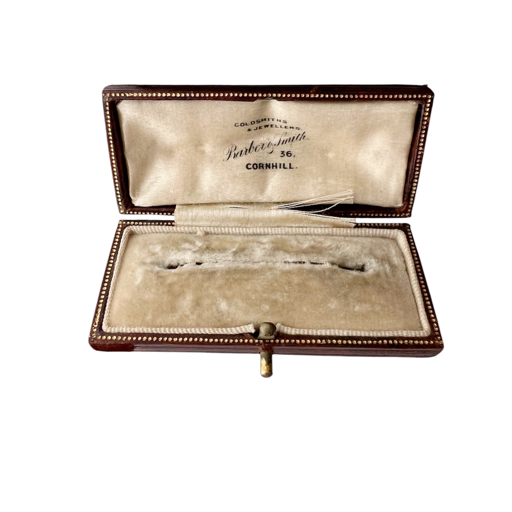 Victorian Leather Bar Brooch Case Barber & Smith 36 Cornhill