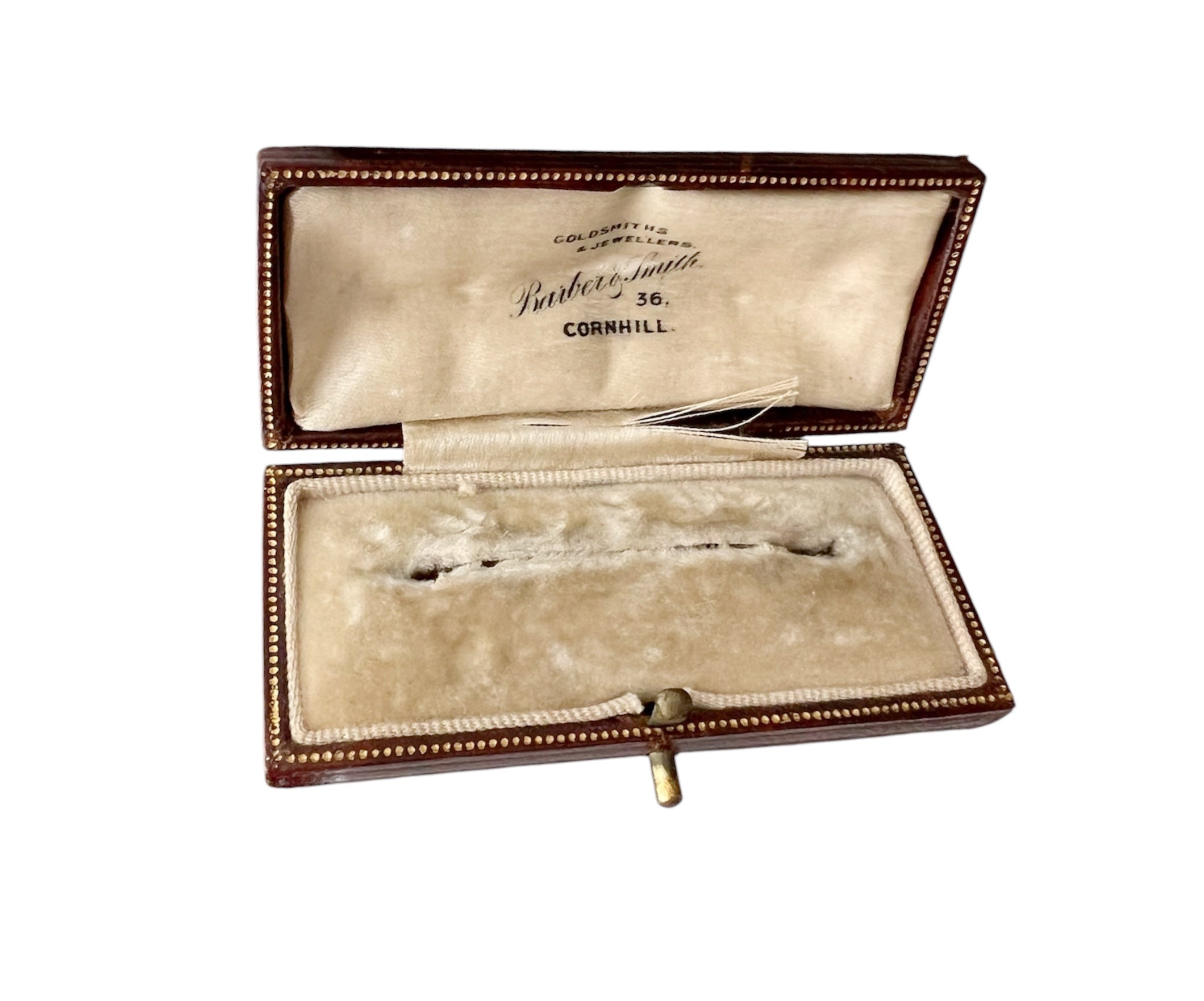 Victorian Leather Bar Brooch Case Barber & Smith 36 Cornhill