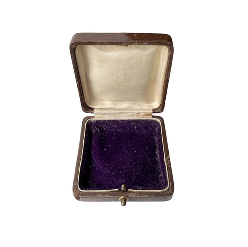 Antique Brooch Box with Purple Velvet Interior