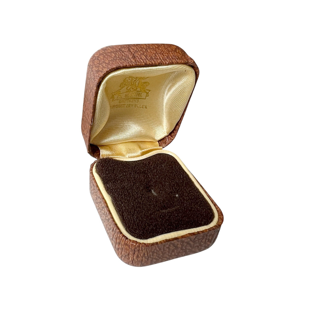 Antique H. Samuel Ring Box – Brown Velvet Presentation Case