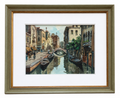 Bridda Rio S. Felice Venice Oil On Board Painting, Mid Century Venetian Canal Scene, Framed