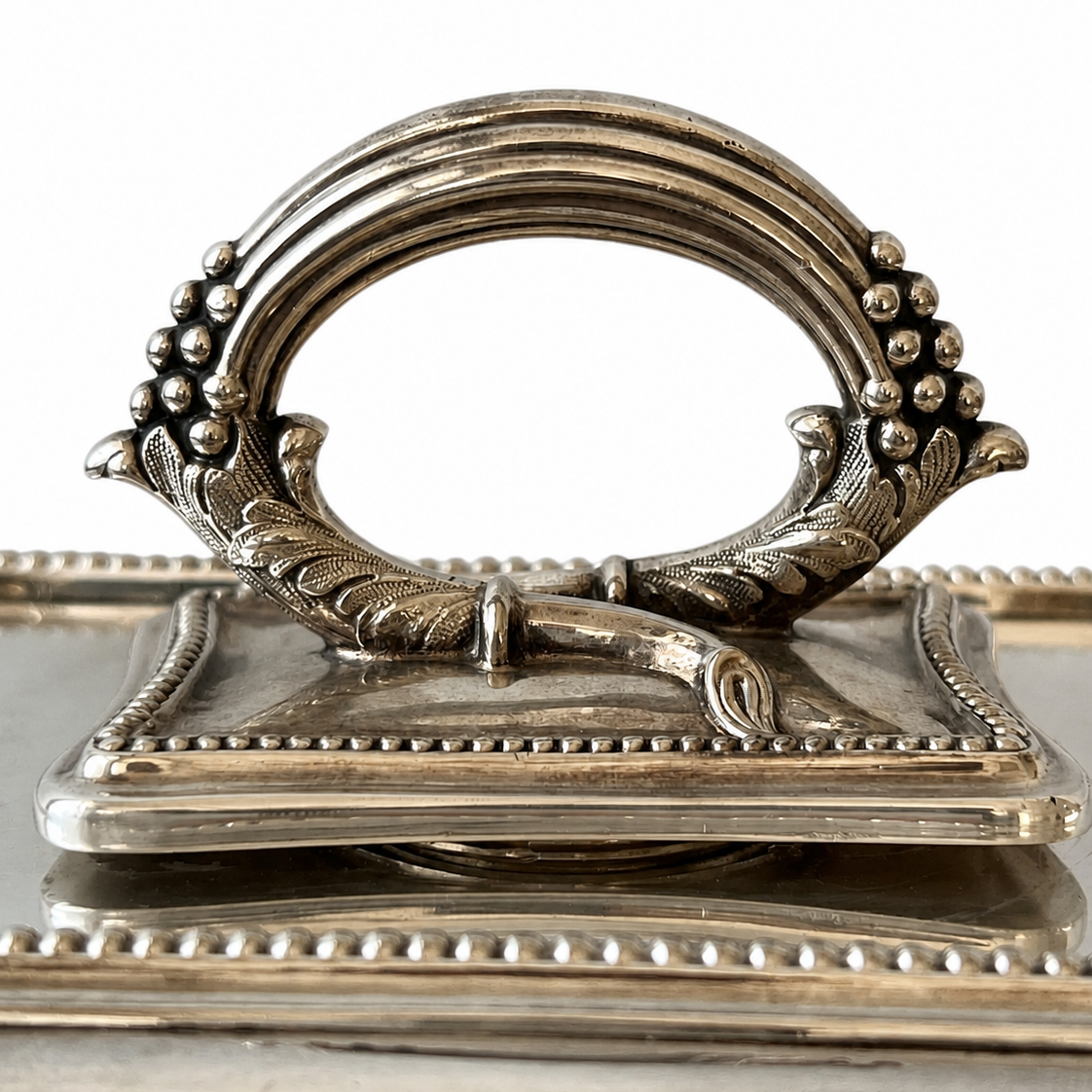 James Dixon & Sons Silver-Plated Covered Serving Dish With Beaded Border