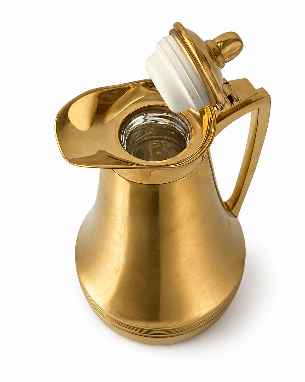 Vacuum Carafe by ALFI. Gold Plated Hot and Cold Thermos Glass Flask.  West Germany.