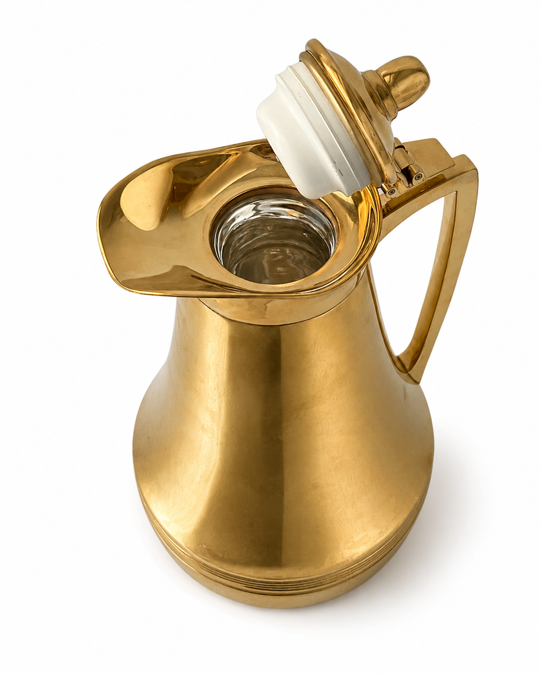 Vacuum Carafe by ALFI. Gold Plated Hot and Cold Thermos Glass Flask.  West Germany.